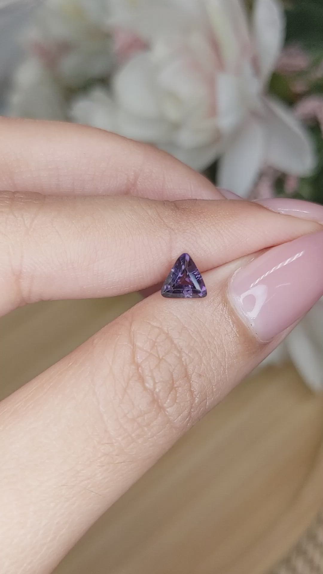 0.63 Ct. Pinkish Purple Spinel from Ceylon (Sri Lanka) Size Video