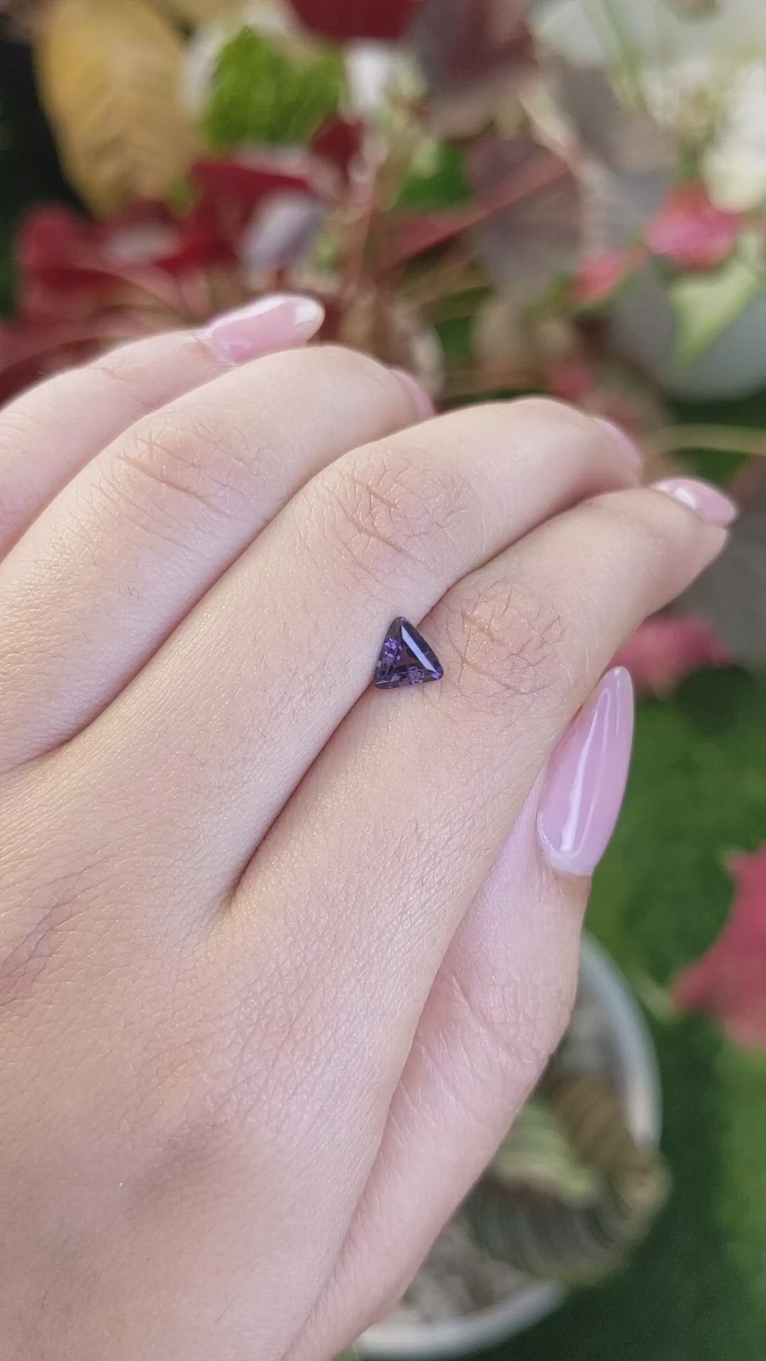 0.63 Ct. Pinkish Purple Spinel from Ceylon (Sri Lanka) Size Video
