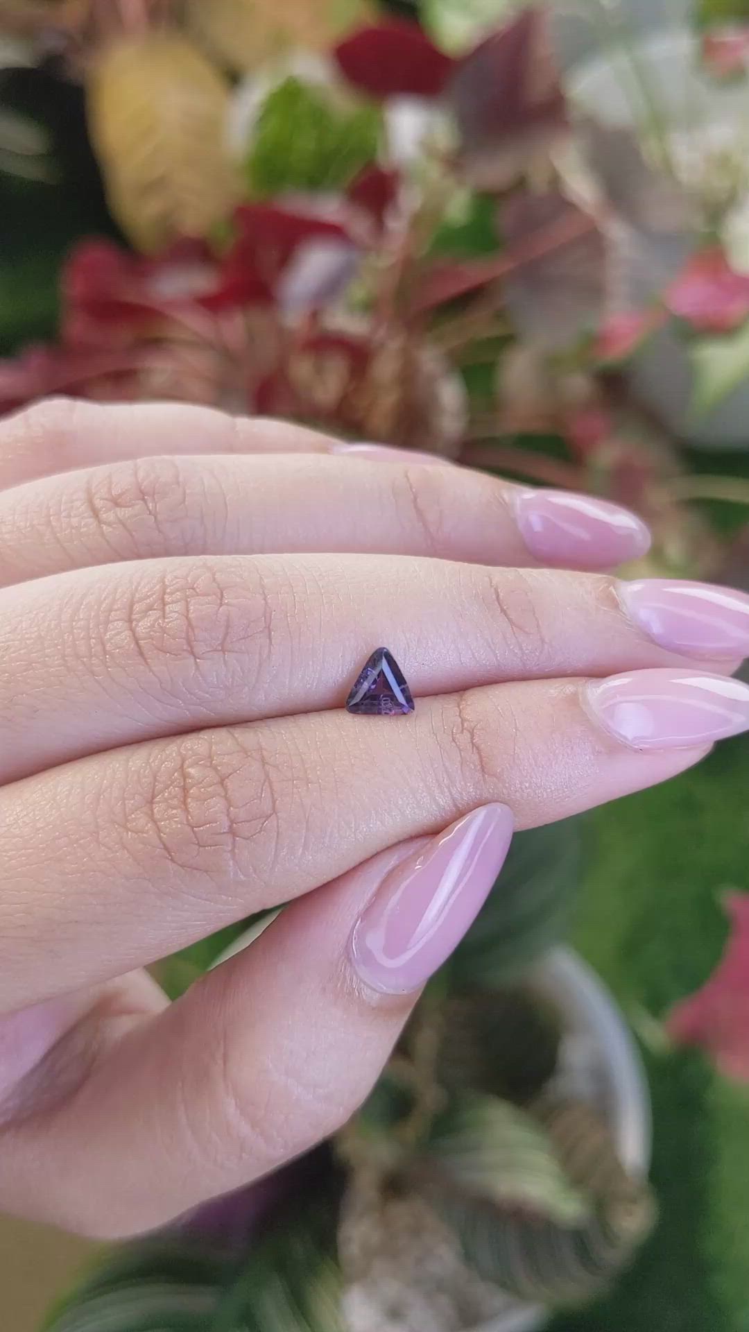 0.63 Ct. Pinkish Purple Spinel from Ceylon (Sri Lanka) Size Video