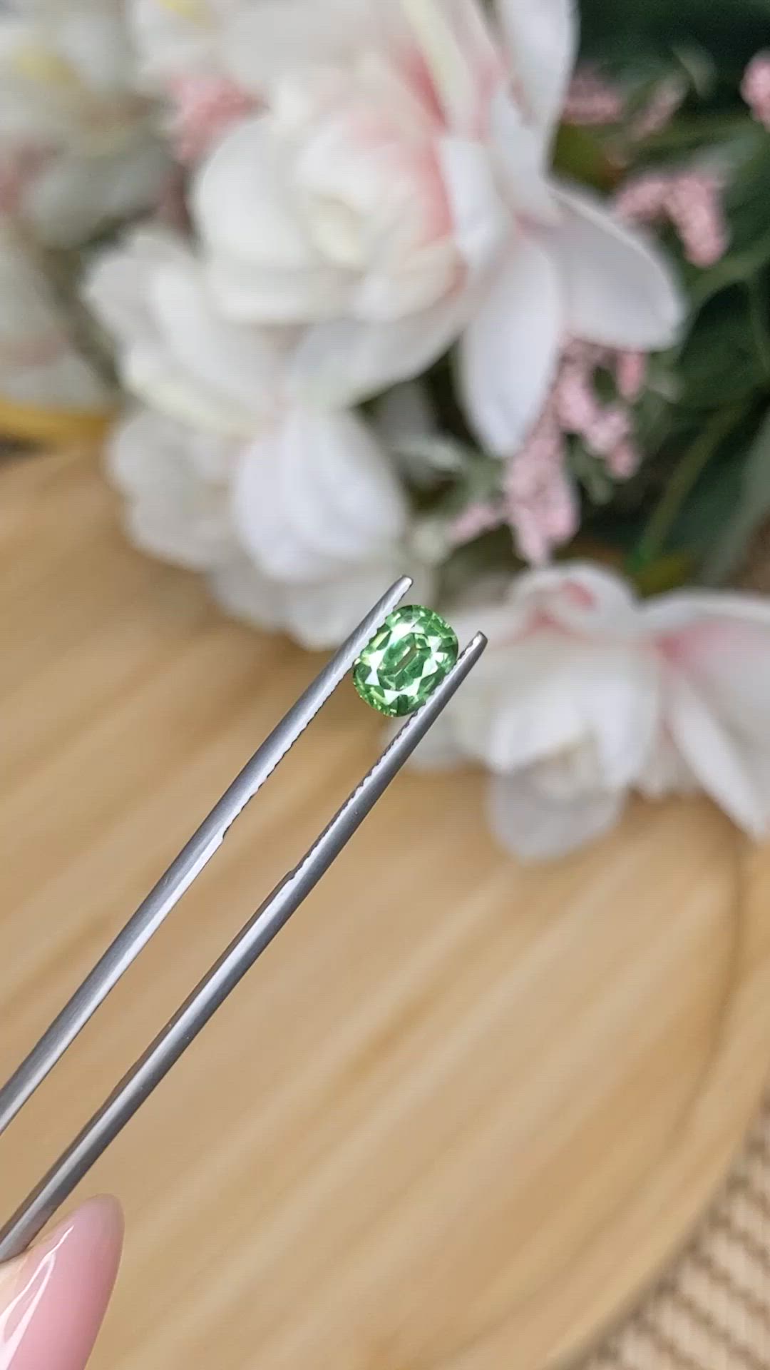 1.17 Ct. Green Zircon from Ceylon (Sri Lanka) Size Video