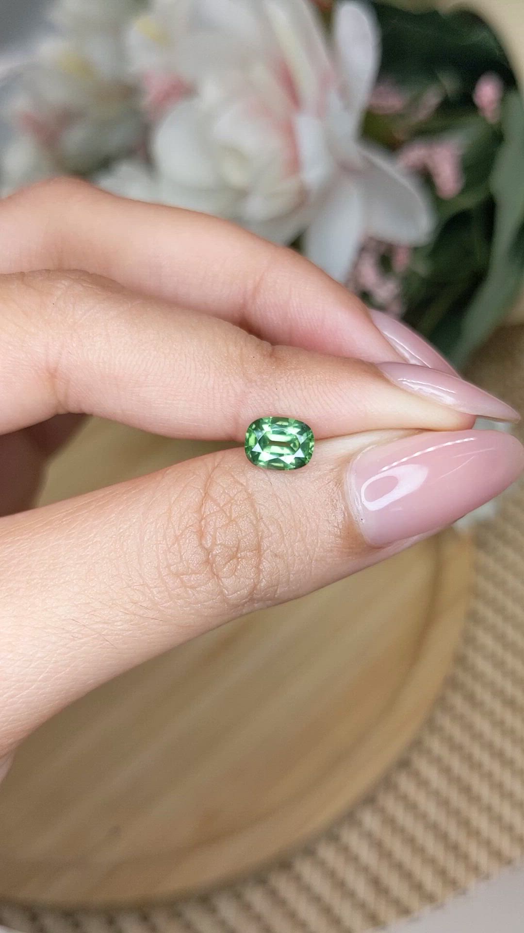 1.17 Ct. Green Zircon from Ceylon (Sri Lanka) Size Video