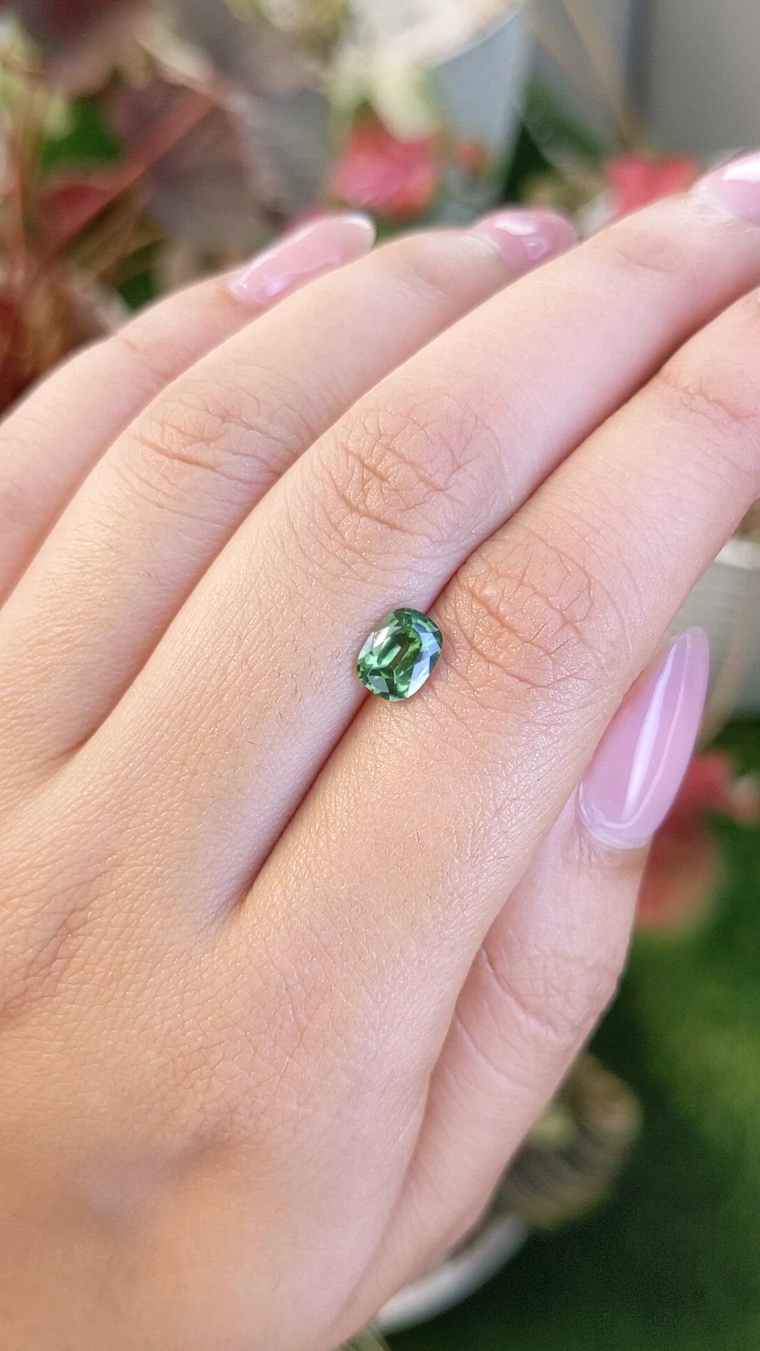 1.17 Ct. Green Zircon from Ceylon (Sri Lanka) Size Video