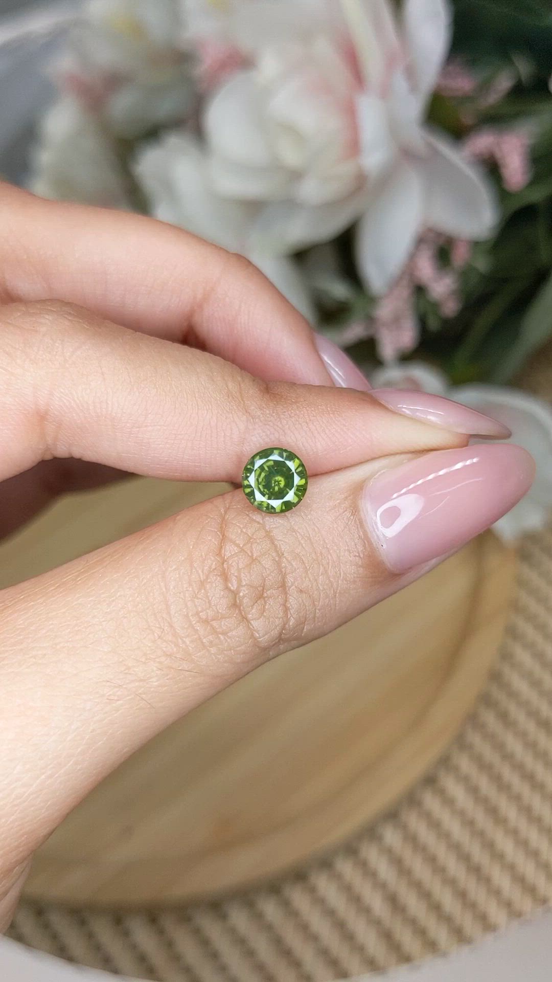 1.38 Ct. Green Zircon from Ceylon (Sri Lanka) Size Video