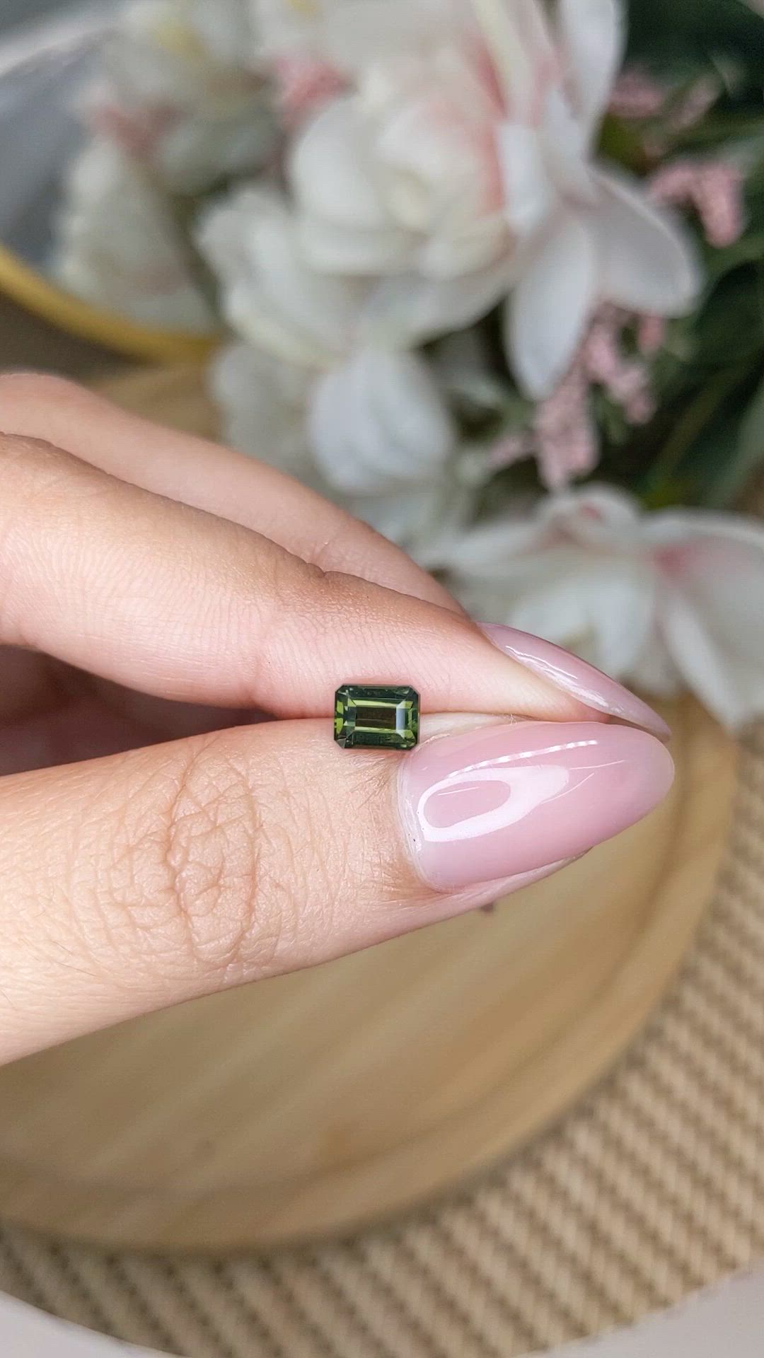 0.95 Ct. Green Zircon from Ceylon (Sri Lanka) Size Video