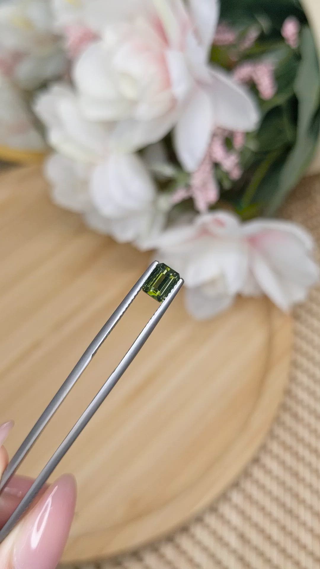0.95 Ct. Green Zircon from Ceylon (Sri Lanka) Size Video