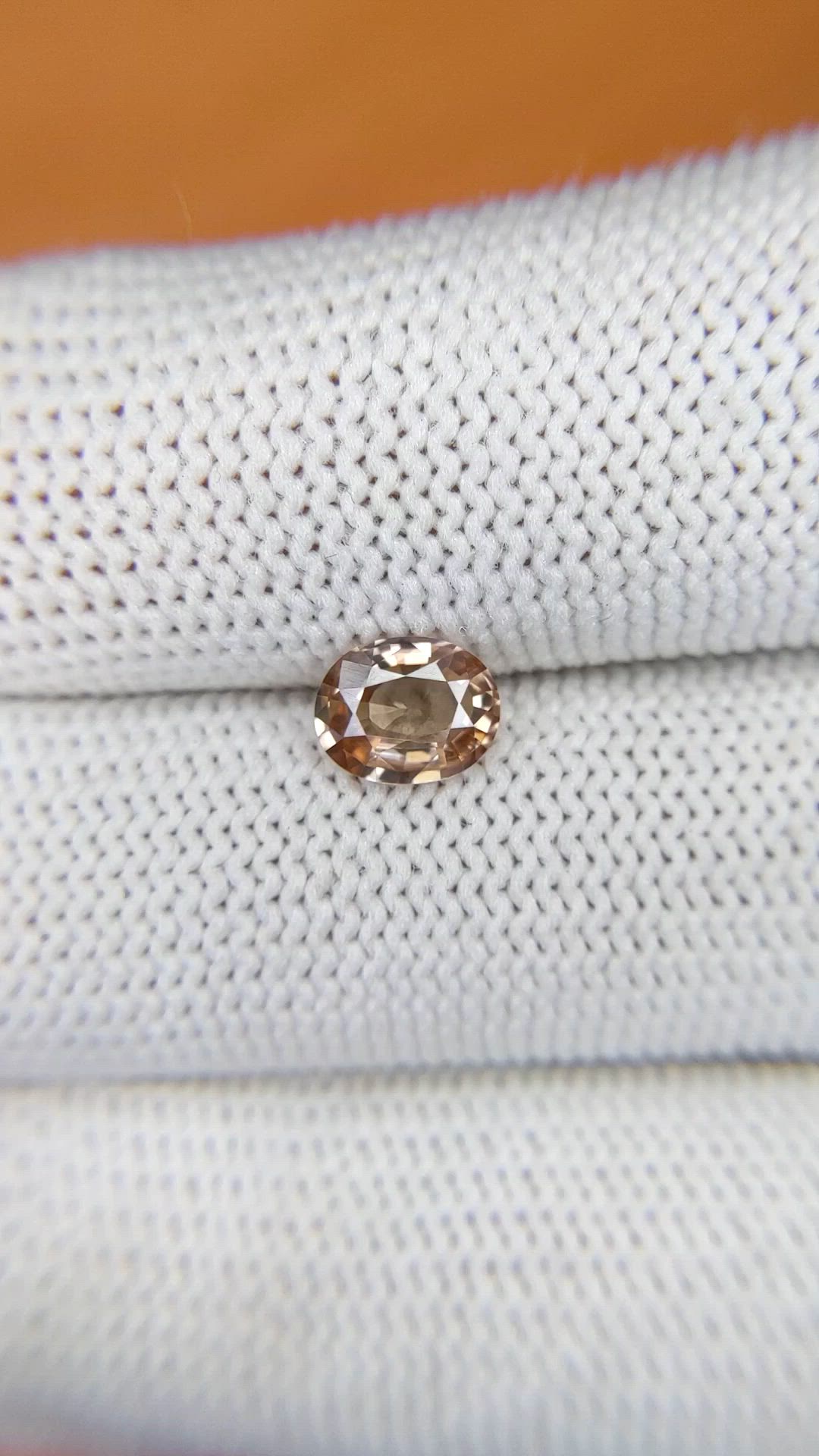 1.12 Ct. Orangish Brown Zircon from Ceylon (Sri Lanka) Size Video