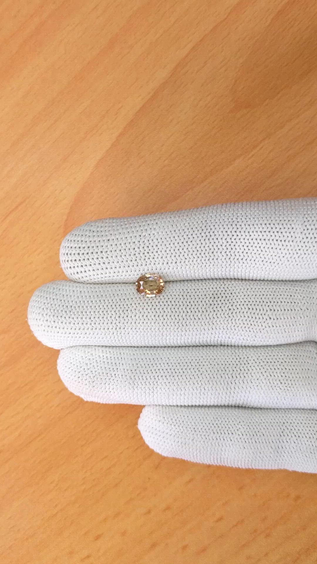 1.12 Ct. Orangish Brown Zircon from Ceylon (Sri Lanka) Size Video