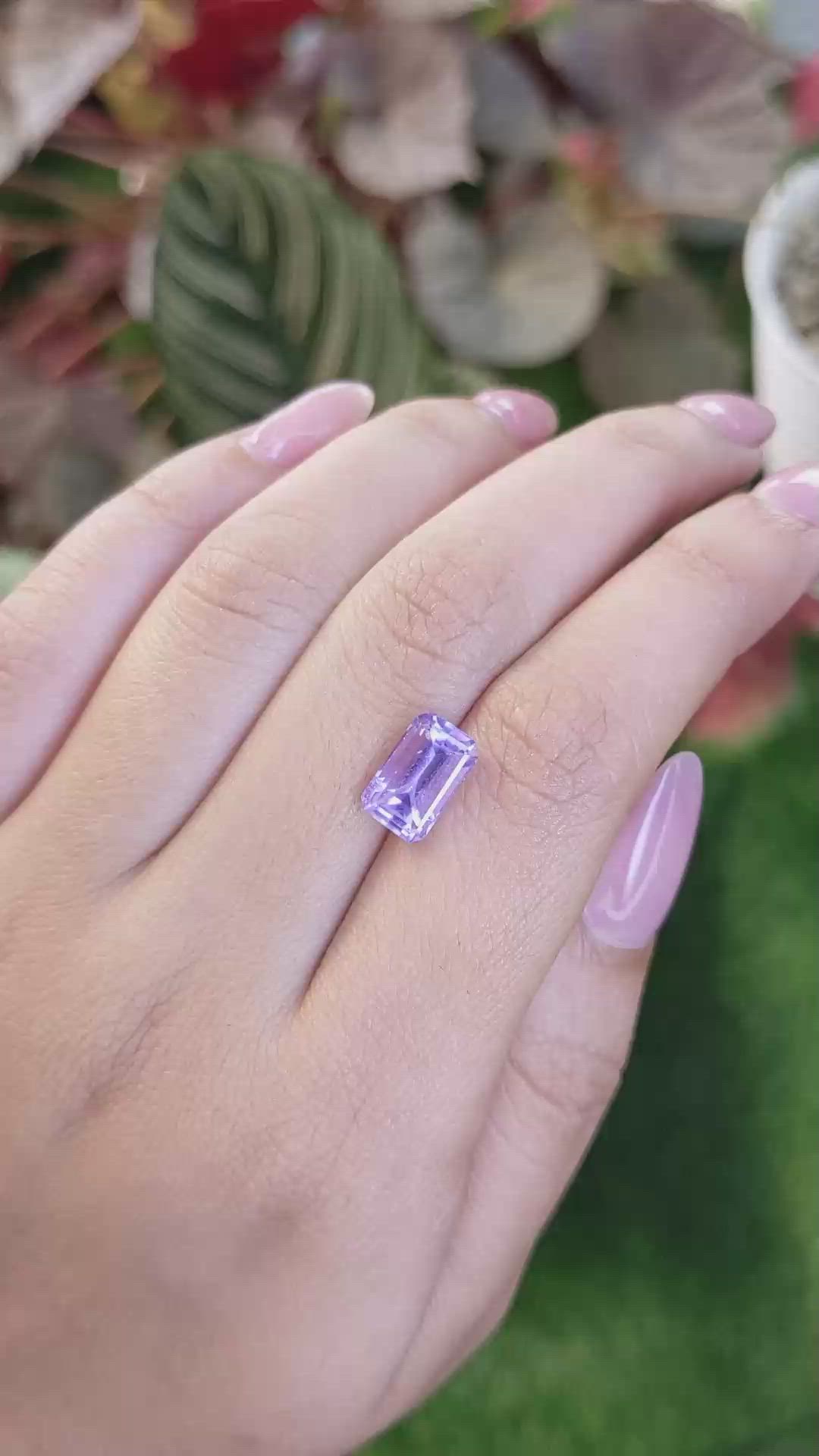 3.85 Ct. Purple Spinel from Ceylon (Sri Lanka) Size Video