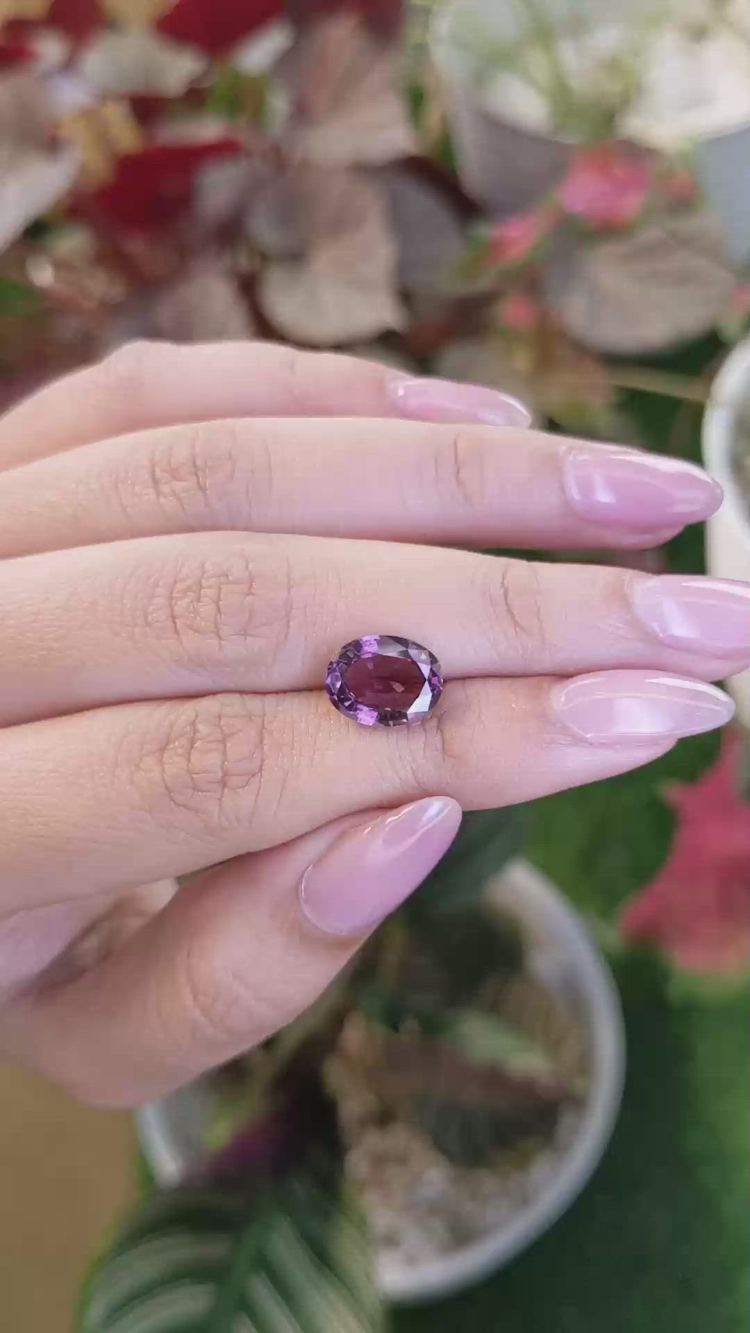 3.55 Ct. Pinkish Purple Spinel from Ceylon (Sri Lanka) Size Video