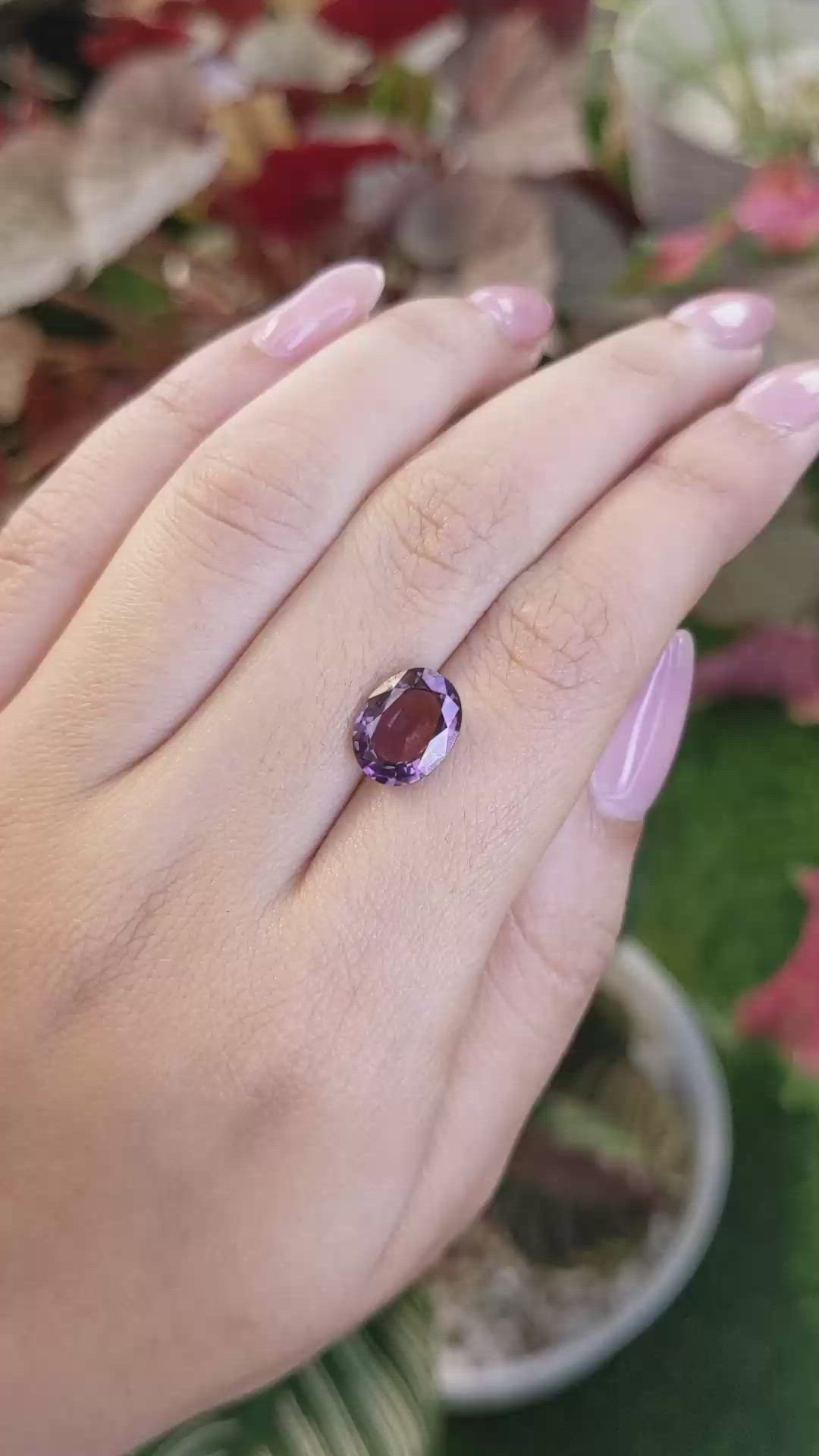 3.55 Ct. Pinkish Purple Spinel from Ceylon (Sri Lanka) Size Video