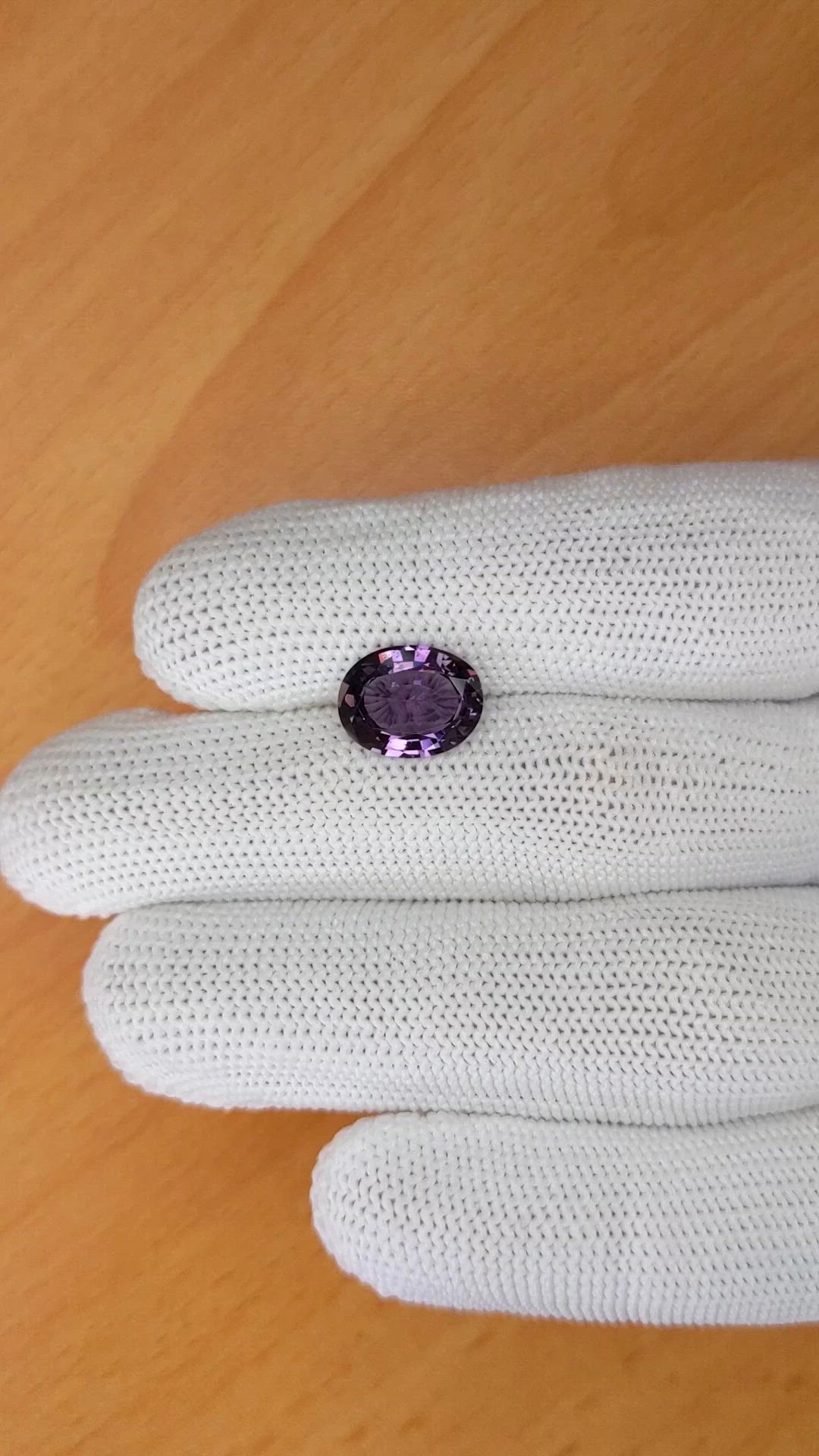 3.55 Ct. Pinkish Purple Spinel from Ceylon (Sri Lanka) Size Video