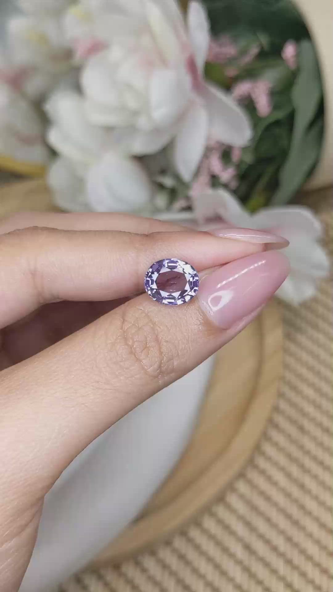 3.58 Ct. Purple Spinel from Ceylon (Sri Lanka) Size Video