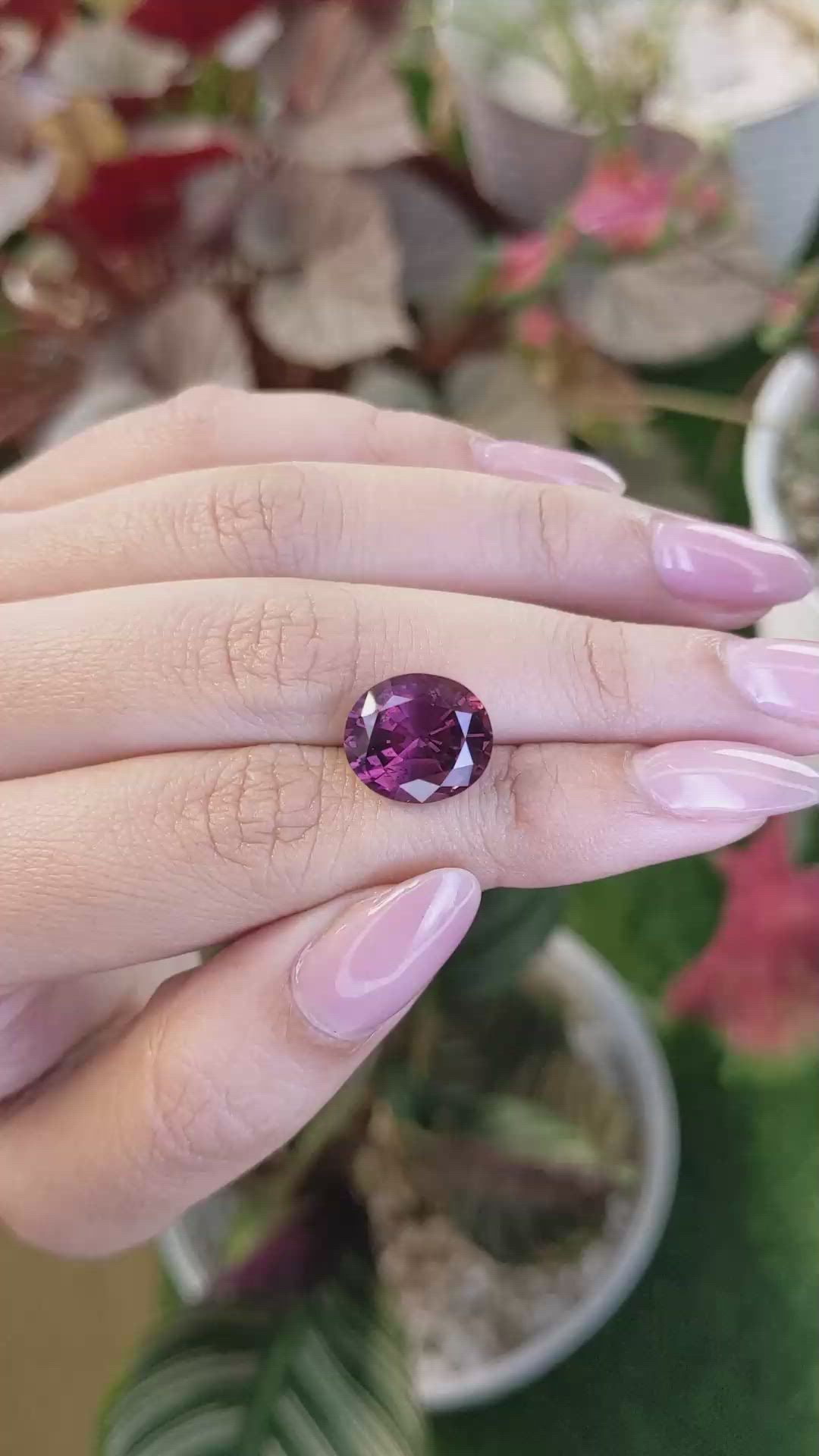 7.20 Ct. Purplish Pink Spinel from Ceylon (Sri Lanka) Size Video