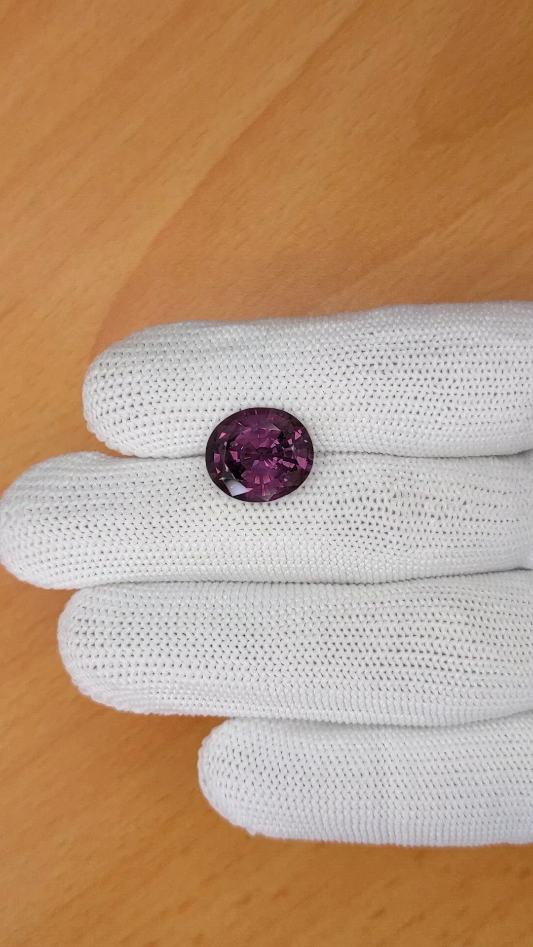 7.20 Ct. Purplish Pink Spinel from Ceylon (Sri Lanka) Size Video