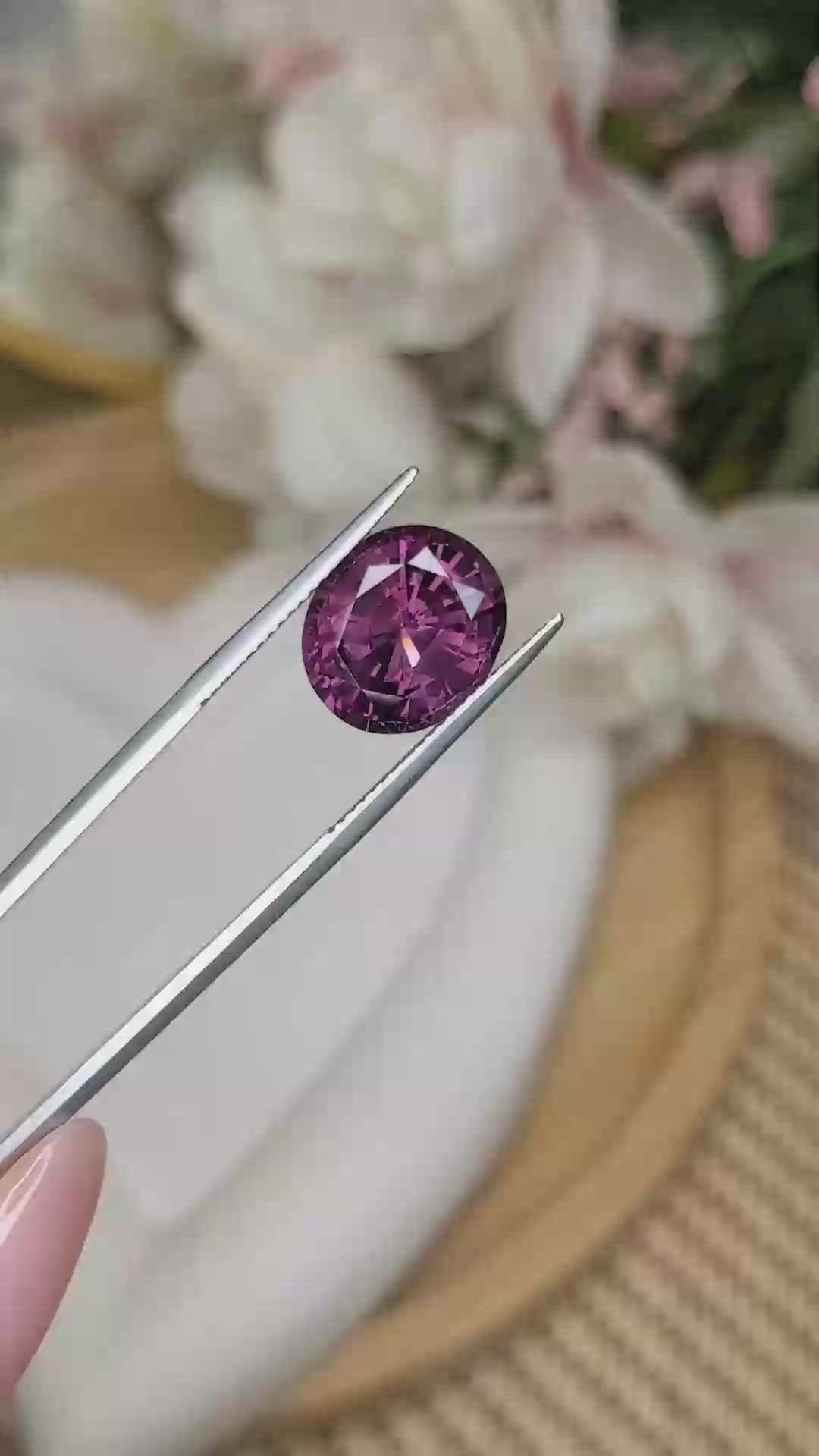 7.20 Ct. Purplish Pink Spinel from Ceylon (Sri Lanka) Size Video
