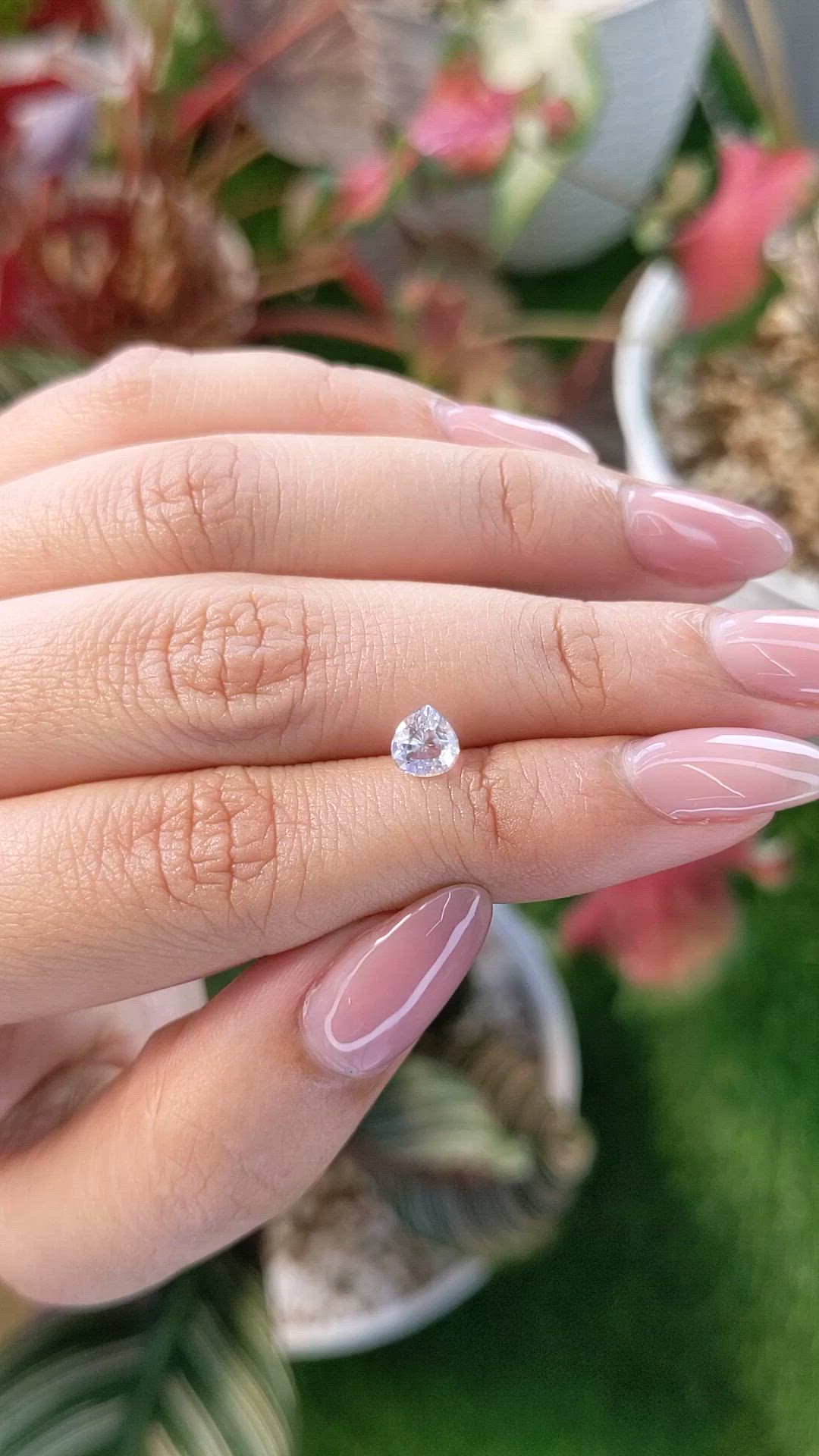 0.62 Ct. Rainbow Moonstone from Ceylon (Sri Lanka) Size Video