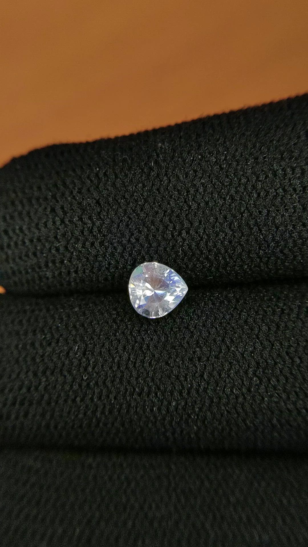 0.62 Ct. Rainbow Moonstone from Ceylon (Sri Lanka) Size Video