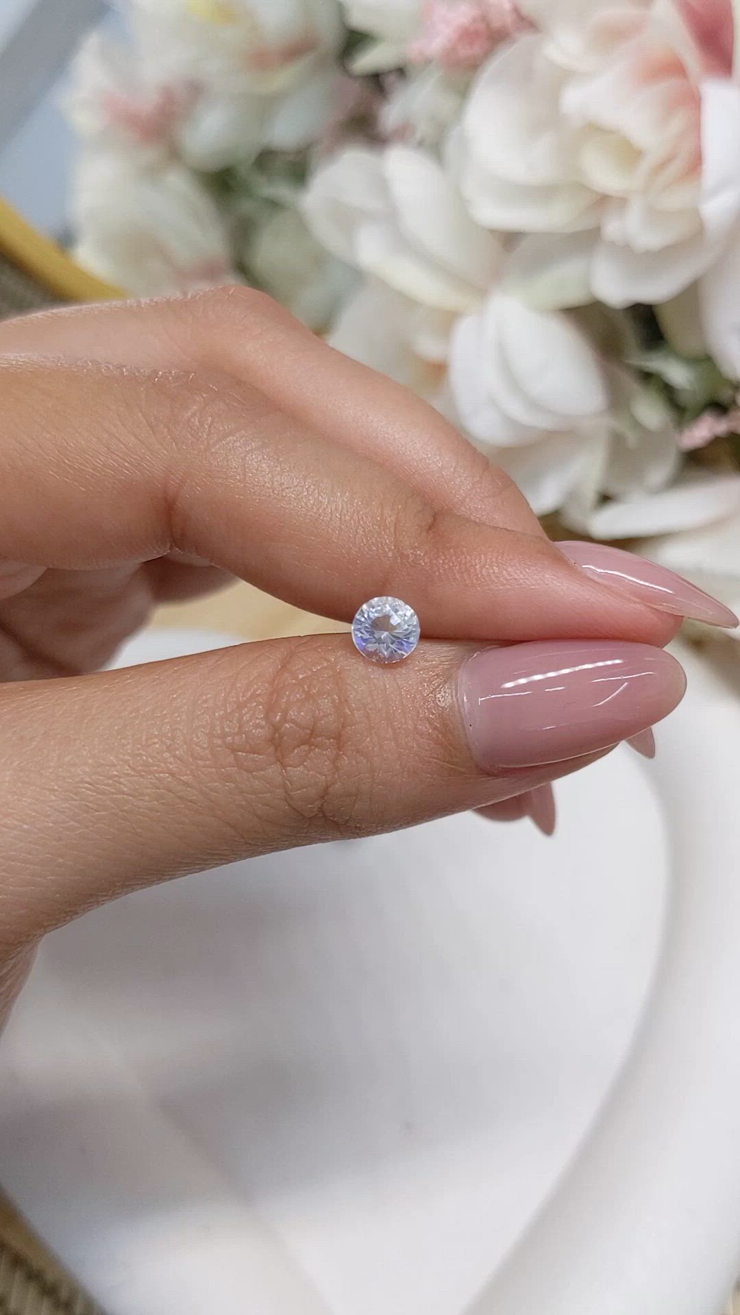 0.71 Ct. Rainbow Moonstone from Ceylon (Sri Lanka) Size Video