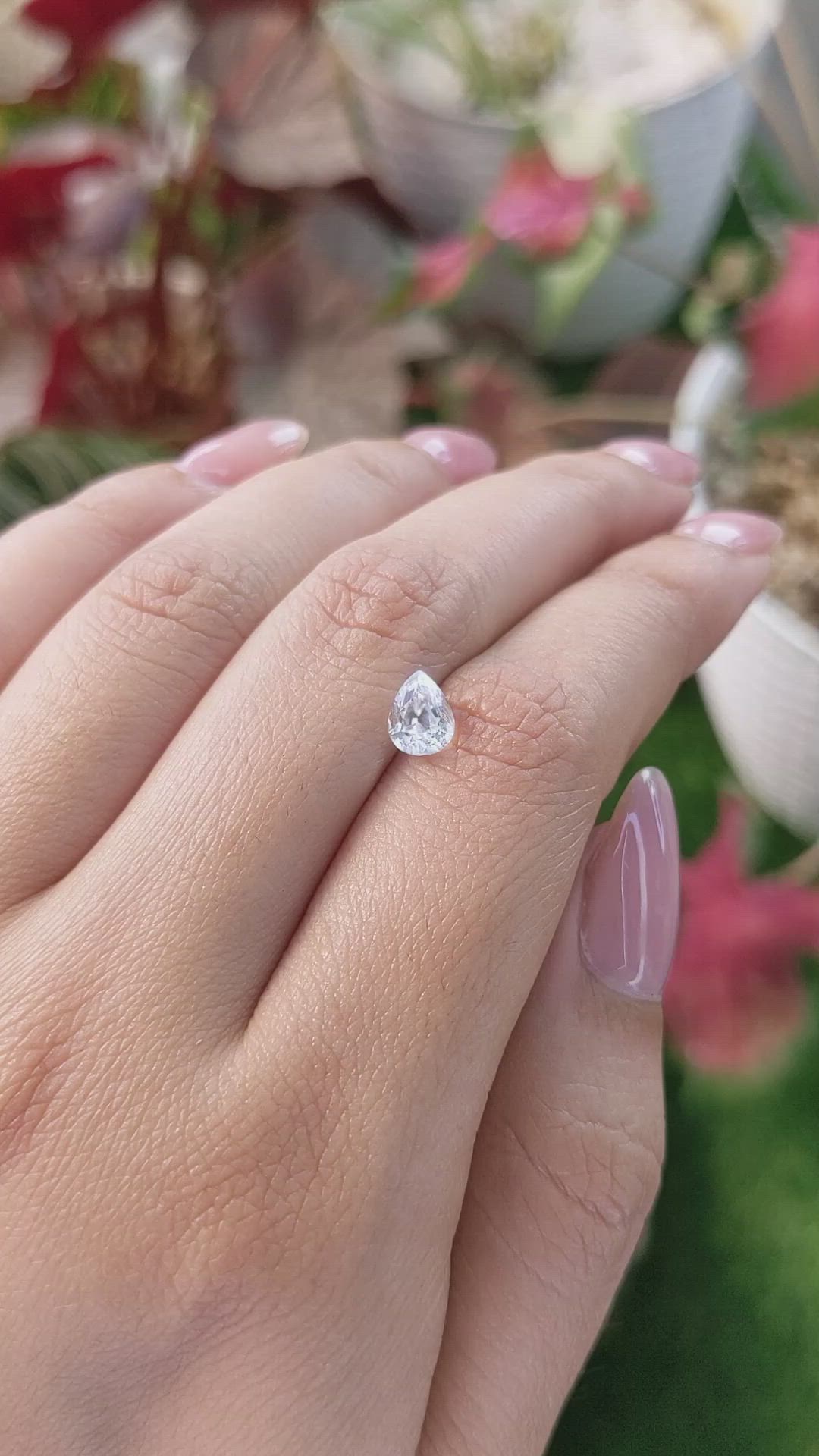 0.85 Ct. Blue Flash Moonstone from Ceylon (Sri Lanka) Size Video