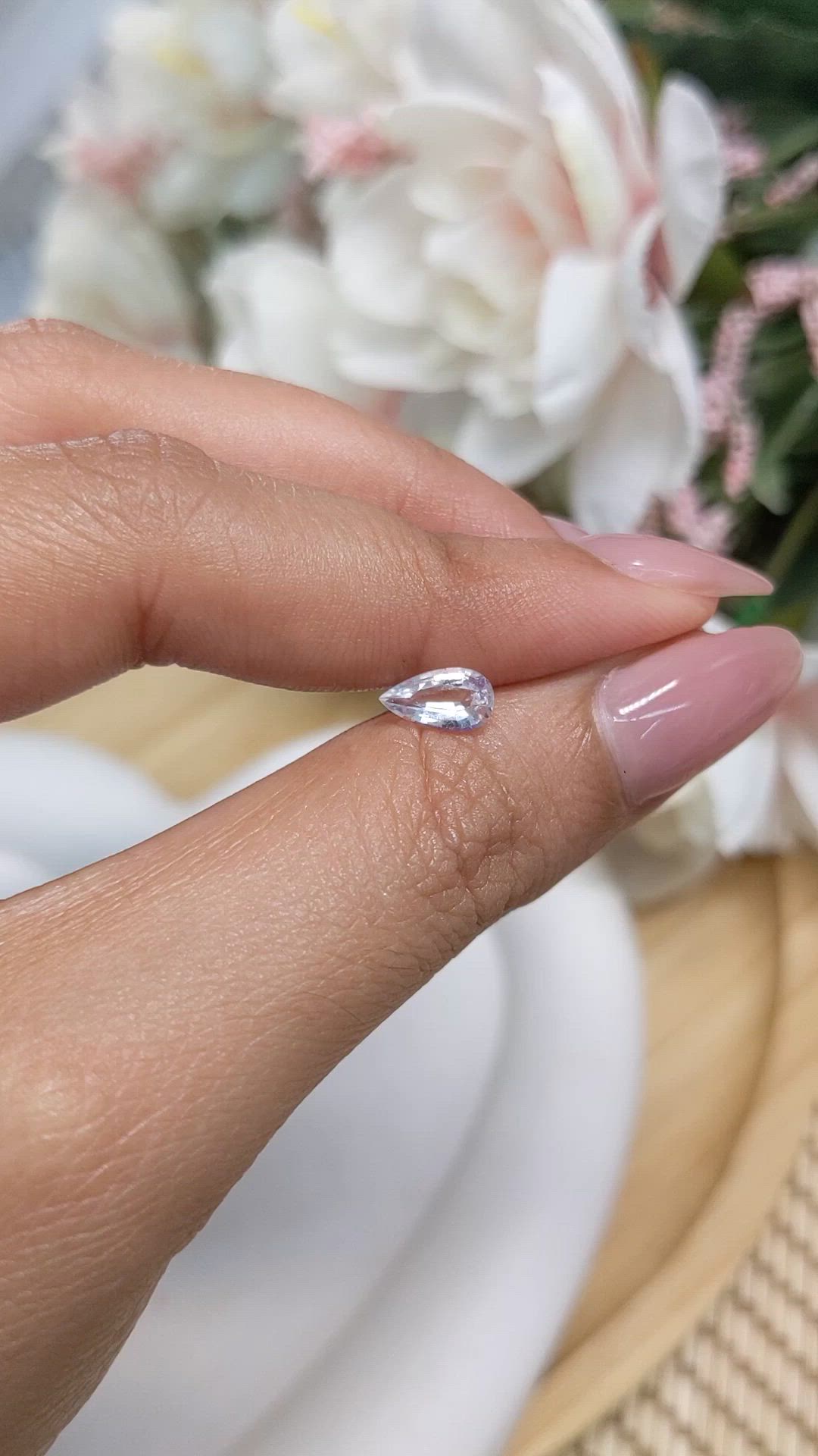 0.52 Ct. Rainbow Moonstone from Ceylon (Sri Lanka) Size Video