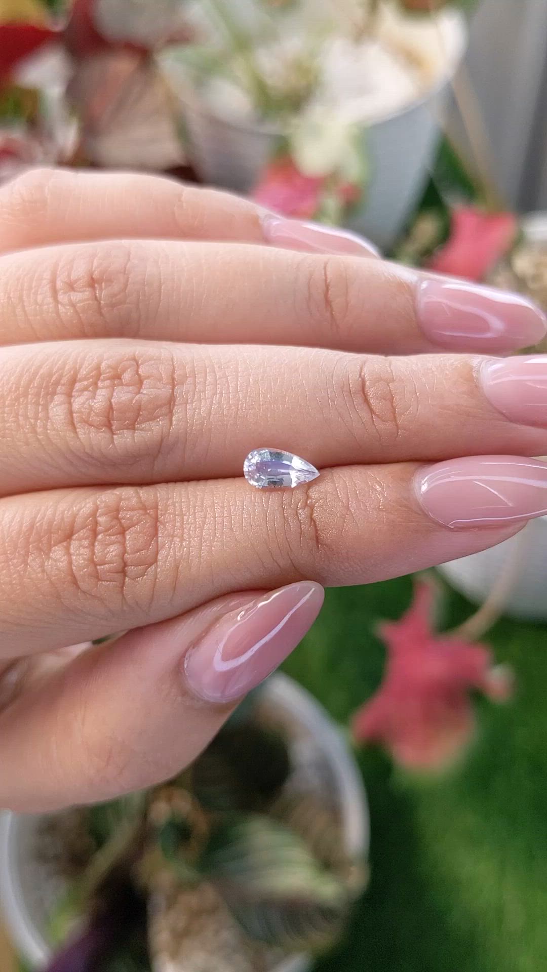 0.52 Ct. Rainbow Moonstone from Ceylon (Sri Lanka) Size Video