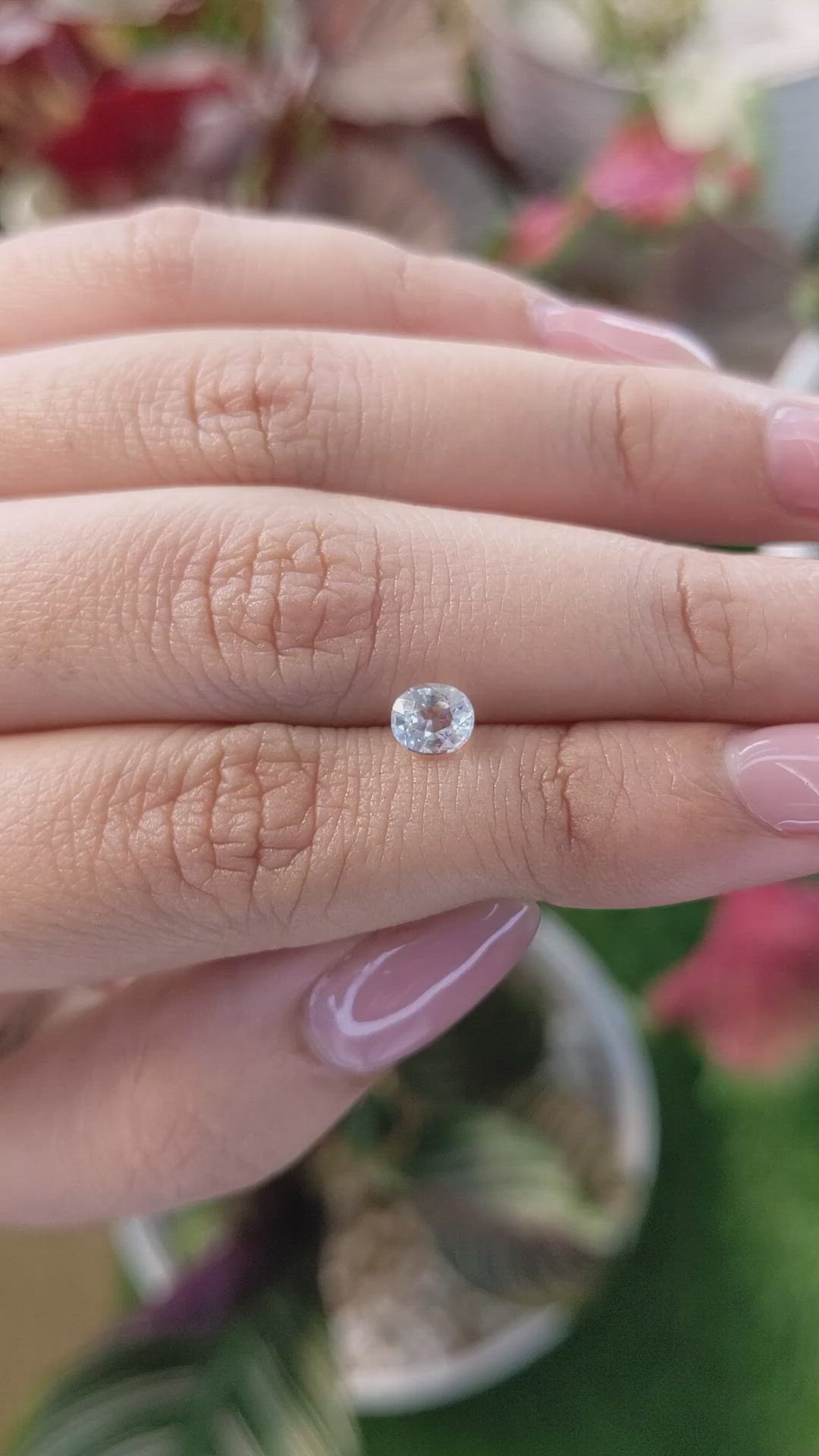 0.54 Ct. Rainbow Moonstone from Ceylon (Sri Lanka) Size Video