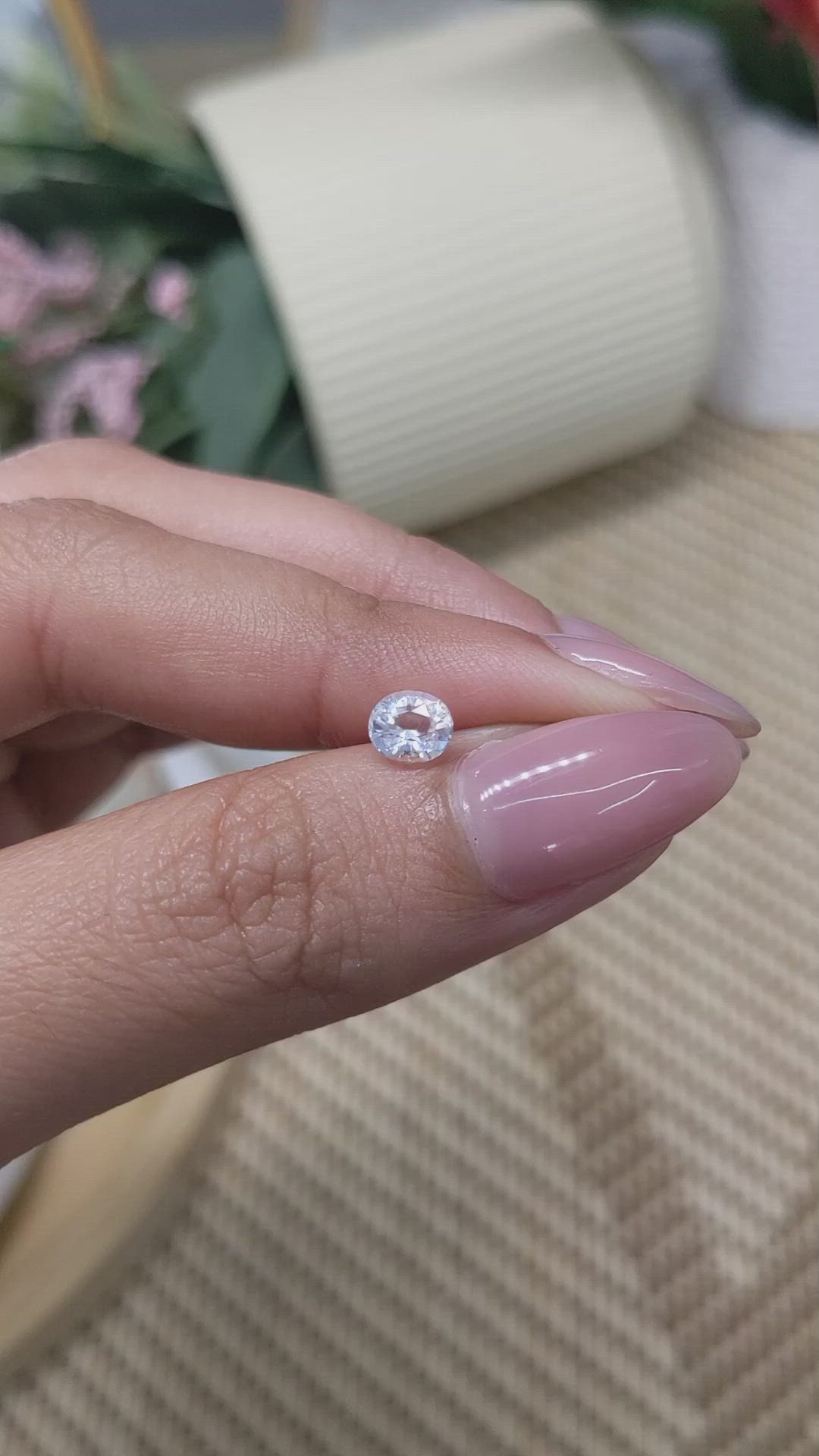 0.54 Ct. Rainbow Moonstone from Ceylon (Sri Lanka) Size Video