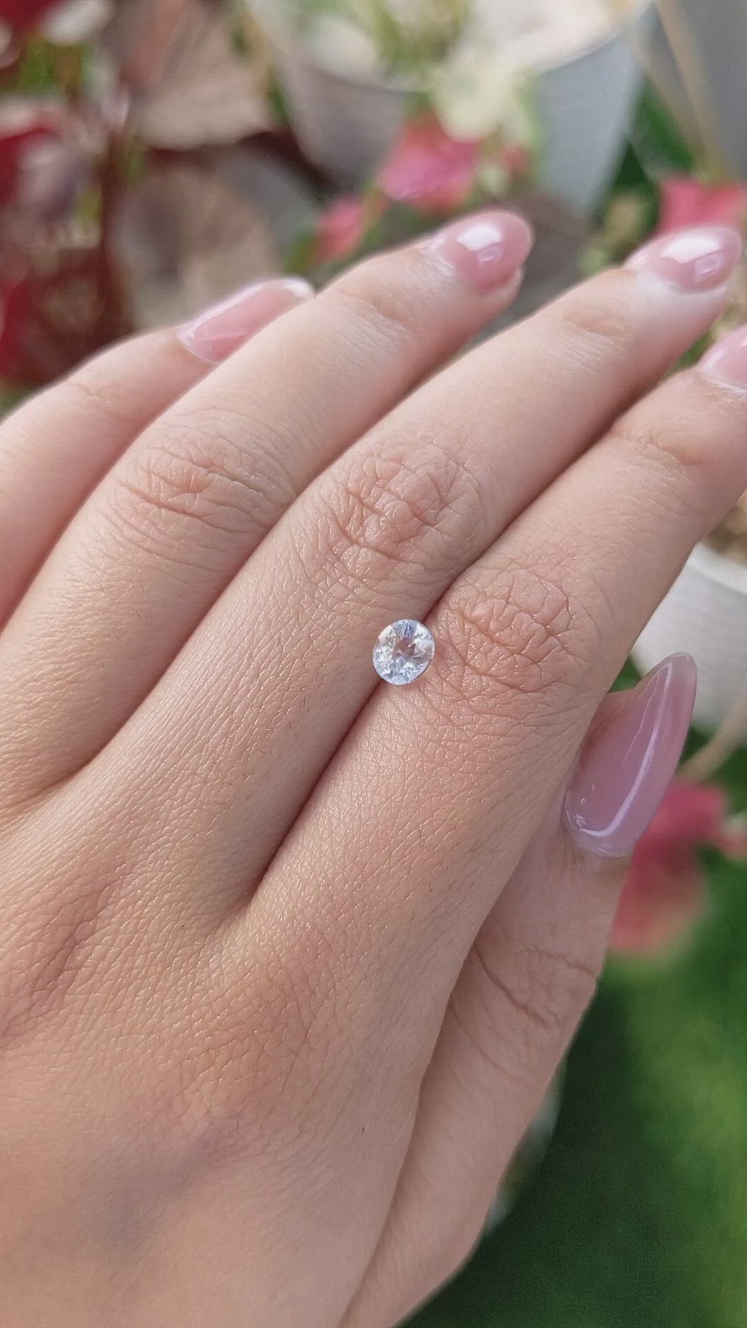 0.54 Ct. Rainbow Moonstone from Ceylon (Sri Lanka) Size Video