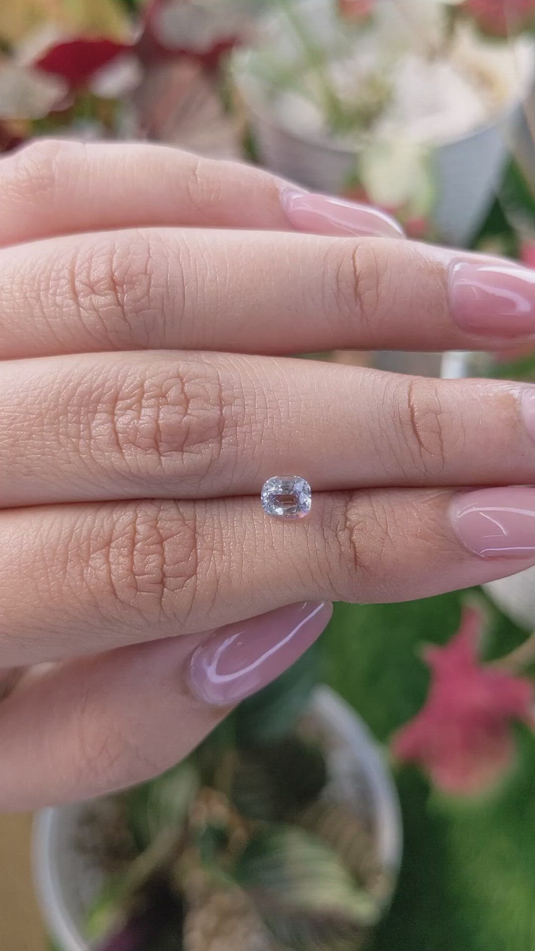 0.59 Ct. Rainbow Moonstone from Ceylon (Sri Lanka) Size Video