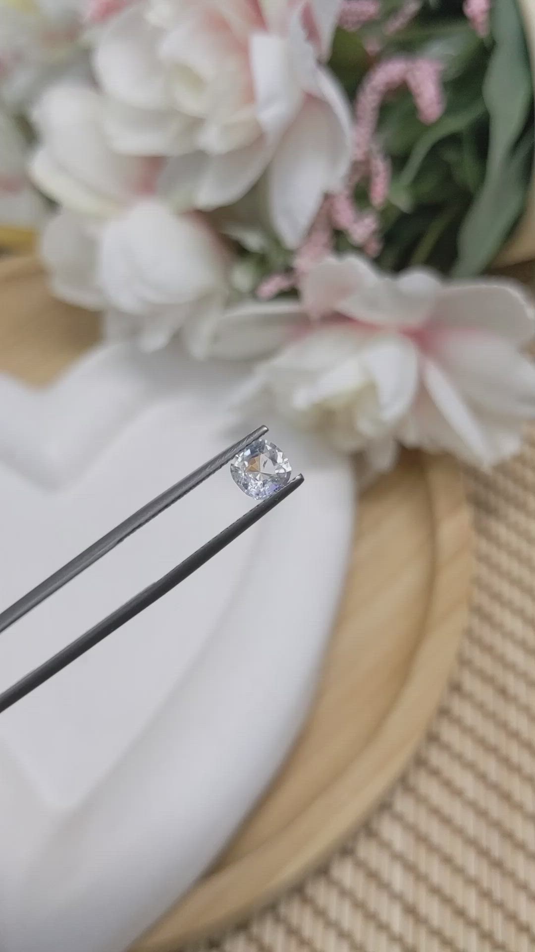 0.75 Ct. Rainbow Moonstone from Ceylon (Sri Lanka) Size Video