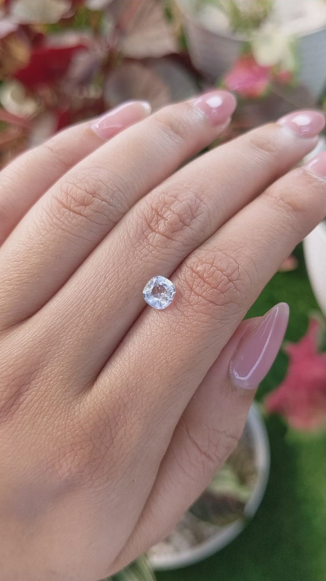 0.75 Ct. Rainbow Moonstone from Ceylon (Sri Lanka) Size Video