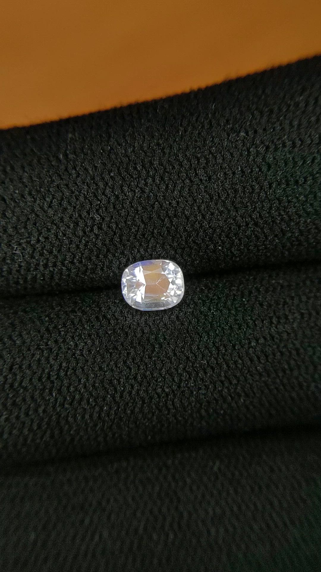 0.62 Ct. Rainbow Moonstone from Ceylon (Sri Lanka) Size Video