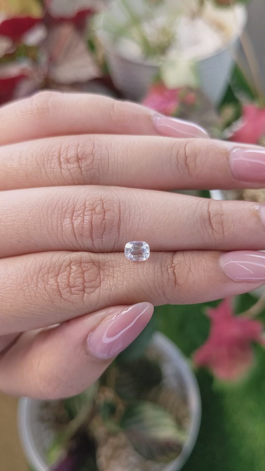 0.62 Ct. Rainbow Moonstone from Ceylon (Sri Lanka) Size Video