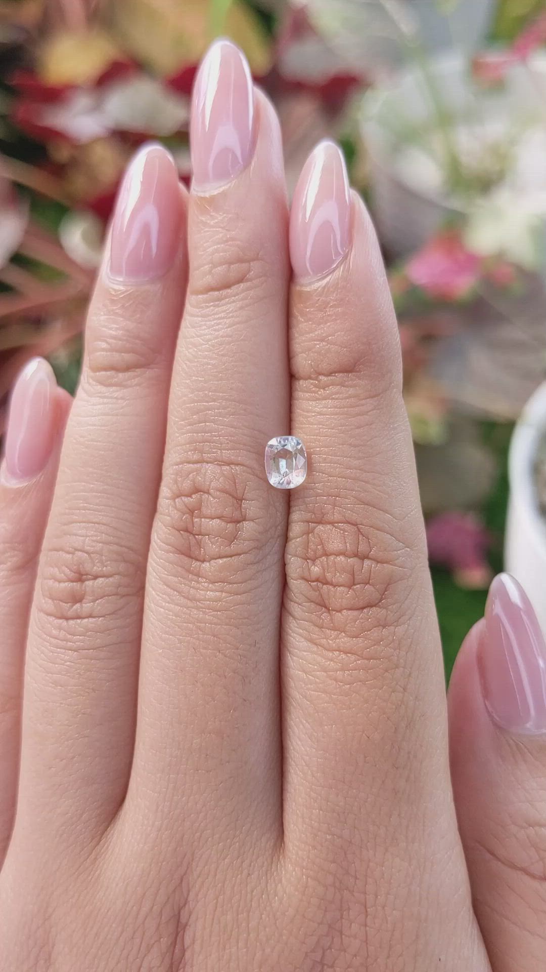 0.62 Ct. Rainbow Moonstone from Ceylon (Sri Lanka) Size Video