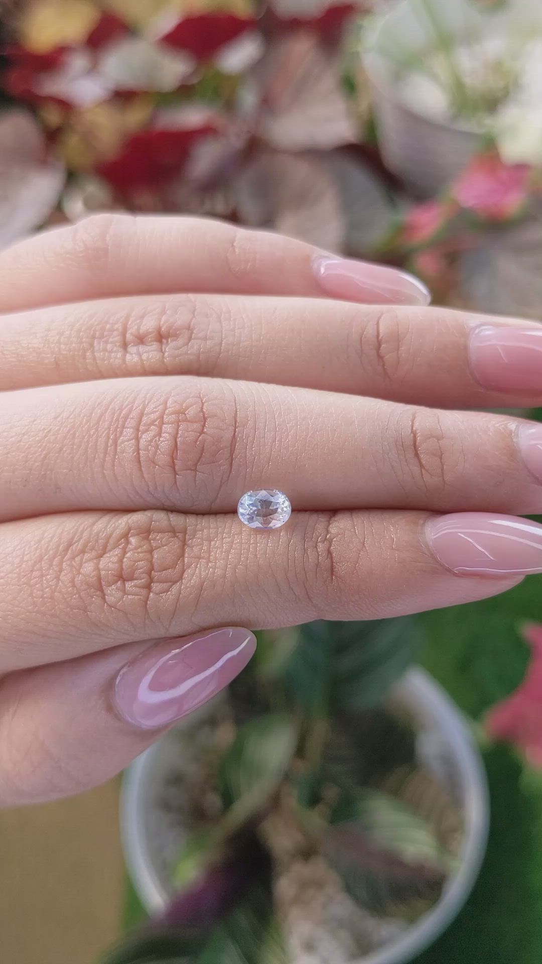 0.59 Ct. Rainbow Moonstone from Ceylon (Sri Lanka) Size Video