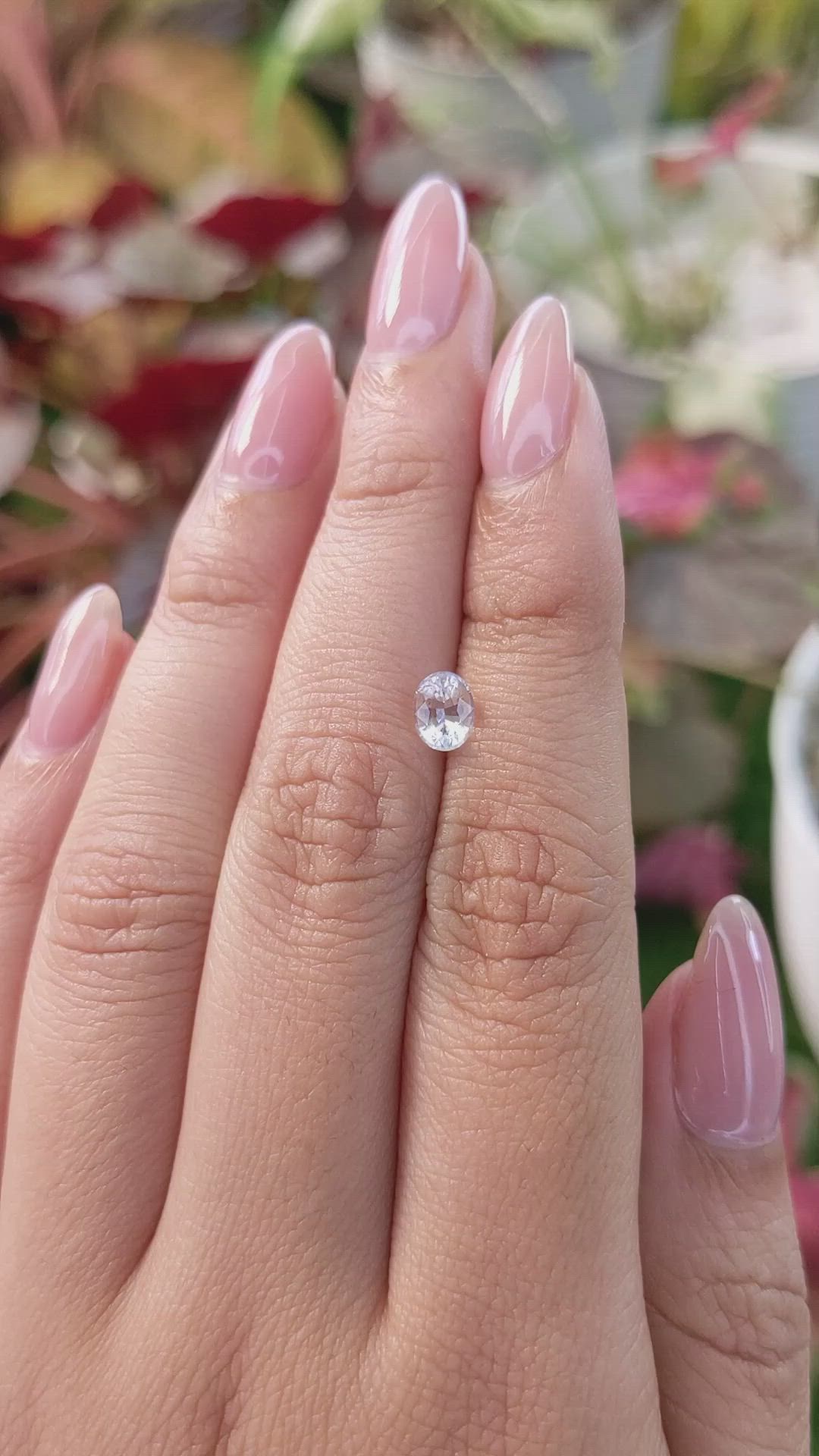 0.59 Ct. Rainbow Moonstone from Ceylon (Sri Lanka) Size Video