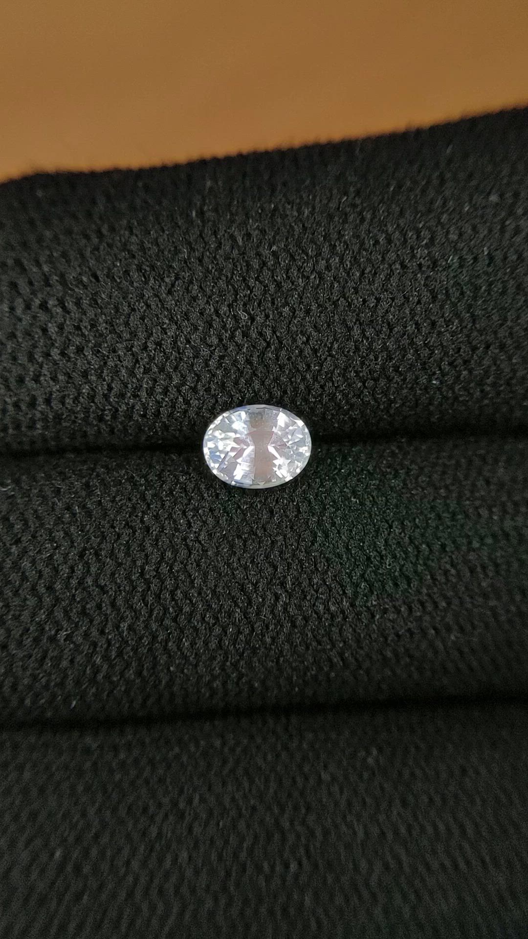 0.59 Ct. Rainbow Moonstone from Ceylon (Sri Lanka) Size Video
