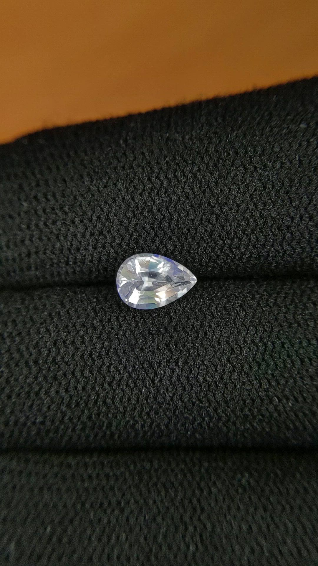 0.72 Ct. Rainbow Moonstone from Ceylon (Sri Lanka) Size Video
