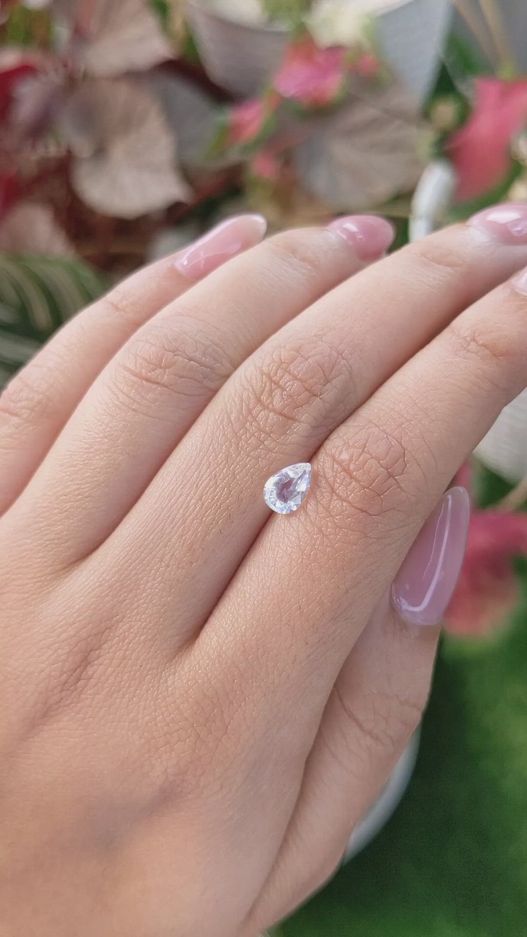 0.72 Ct. Rainbow Moonstone from Ceylon (Sri Lanka) Size Video