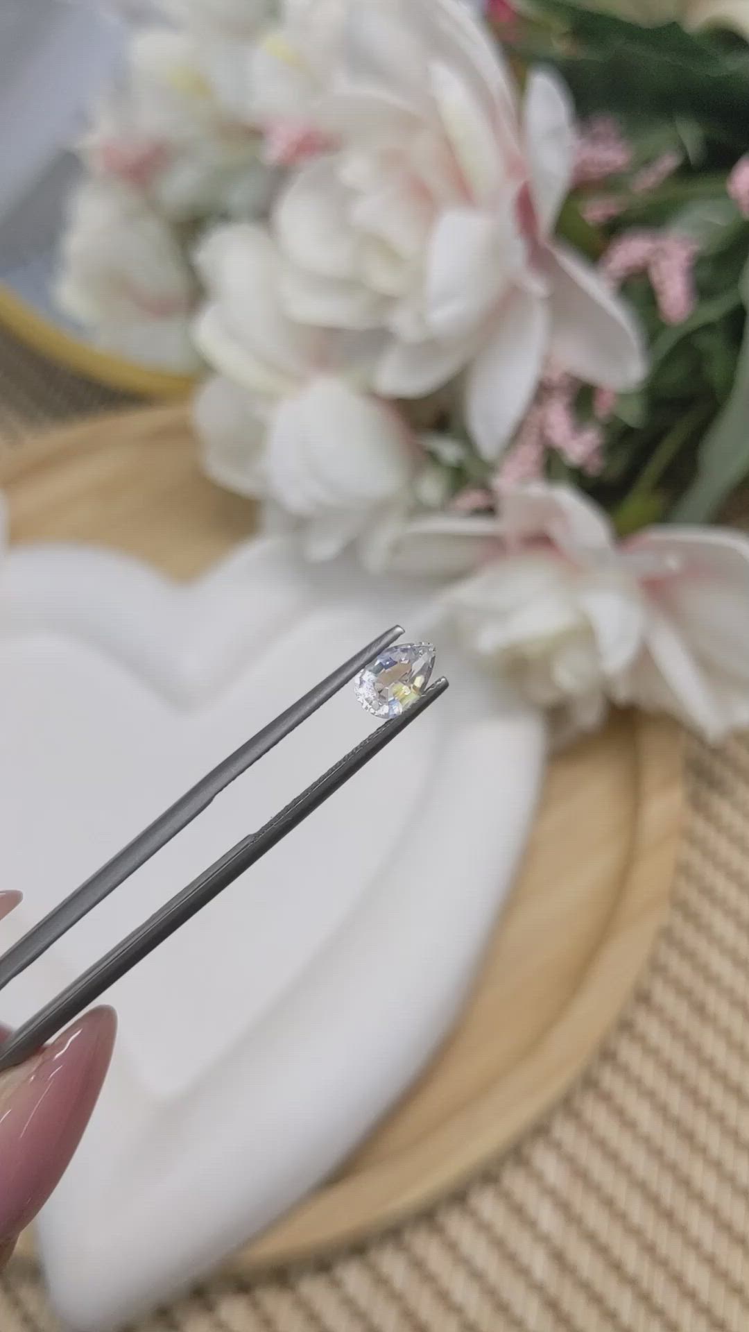0.72 Ct. Rainbow Moonstone from Ceylon (Sri Lanka) Size Video