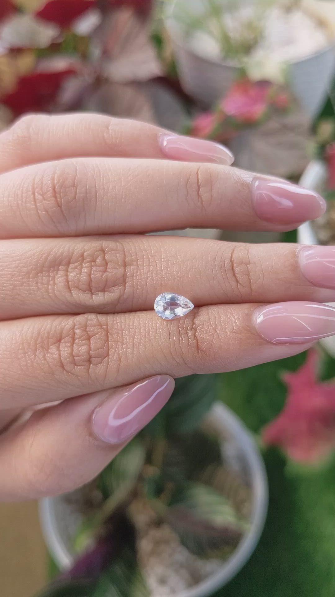 0.72 Ct. Rainbow Moonstone from Ceylon (Sri Lanka) Size Video
