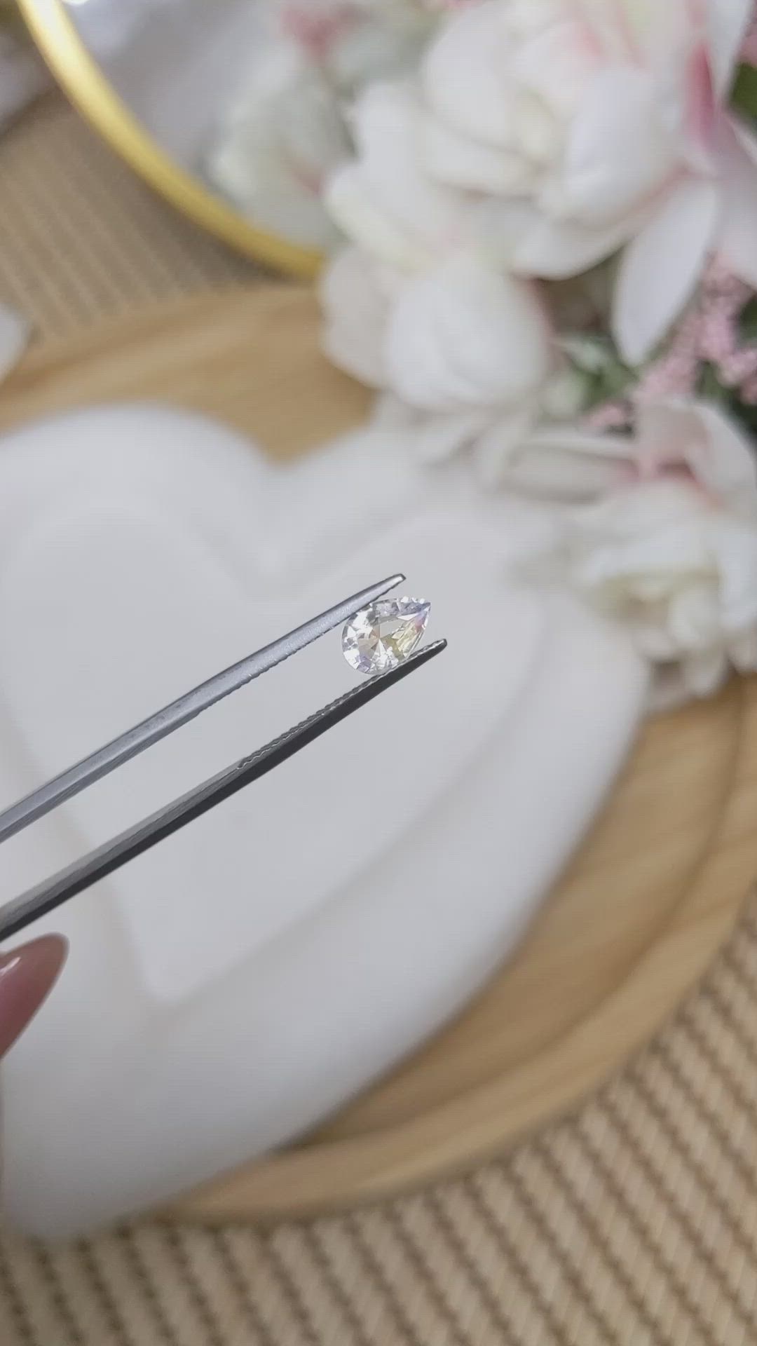 0.75 Ct. Rainbow Moonstone from Ceylon (Sri Lanka) Size Video