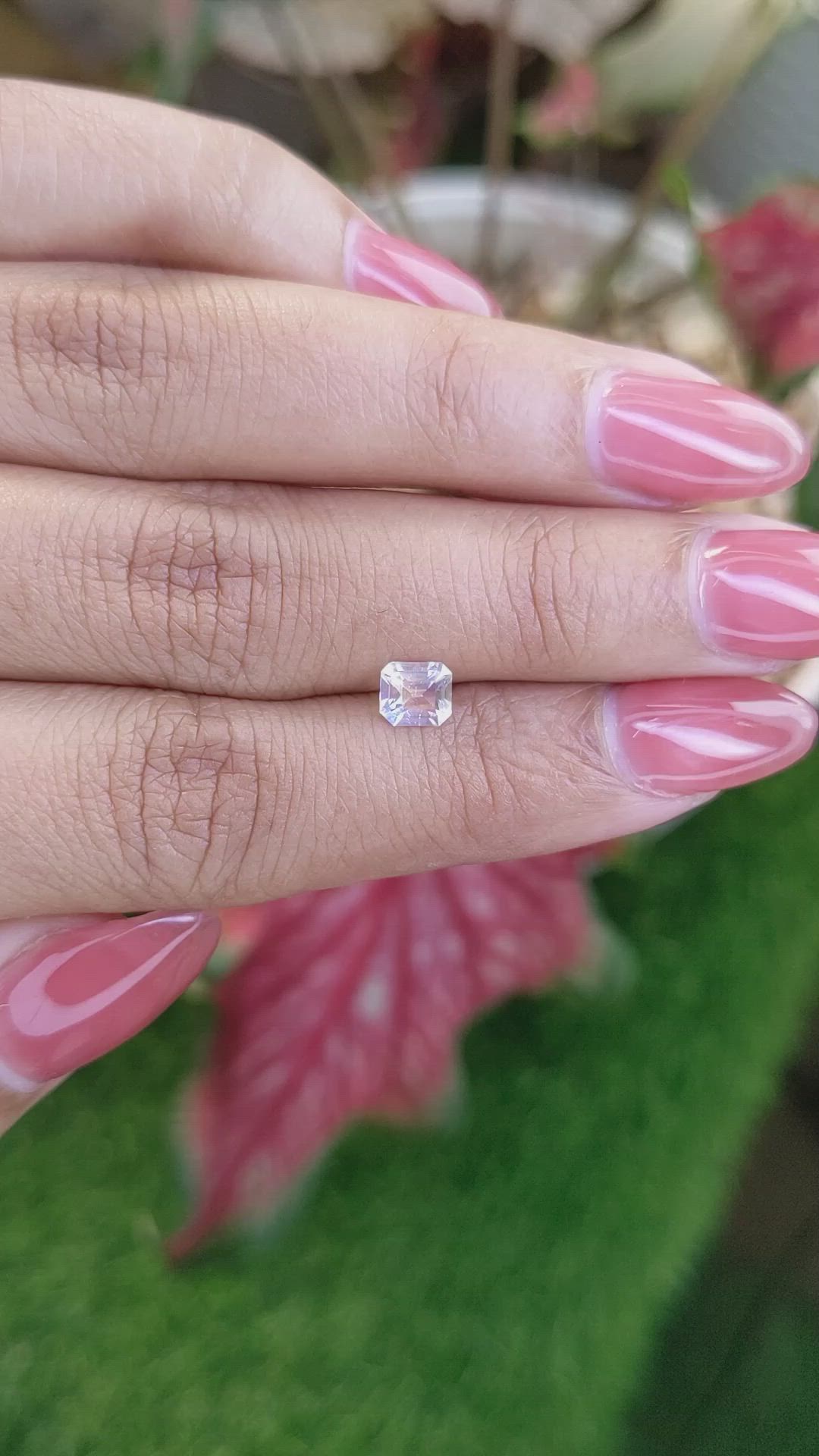 0.51 Ct. Rainbow Moonstone from Ceylon (Sri Lanka) Size Video