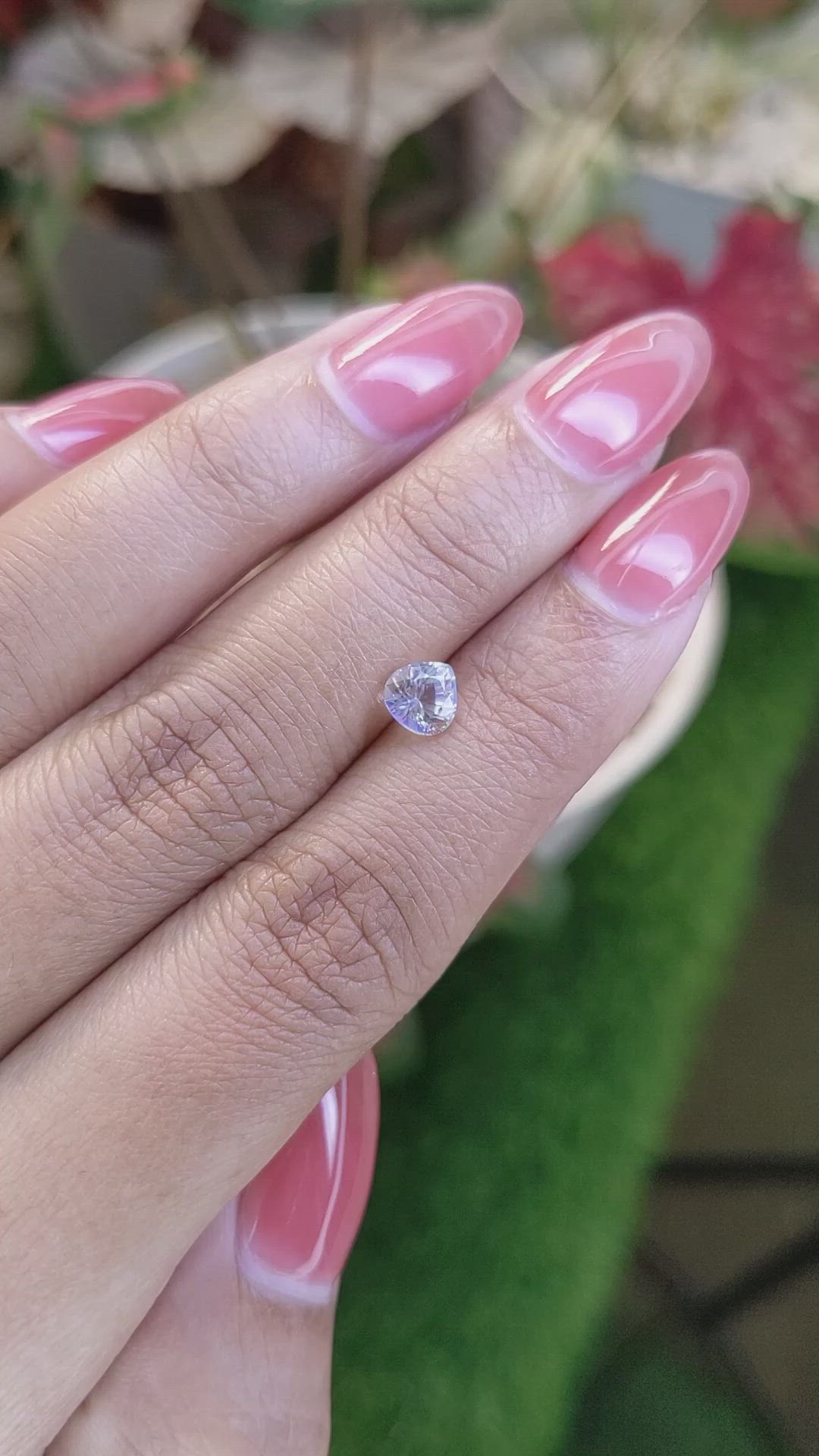 0.65 Ct. Rainbow Moonstone from Ceylon (Sri Lanka) Size Video