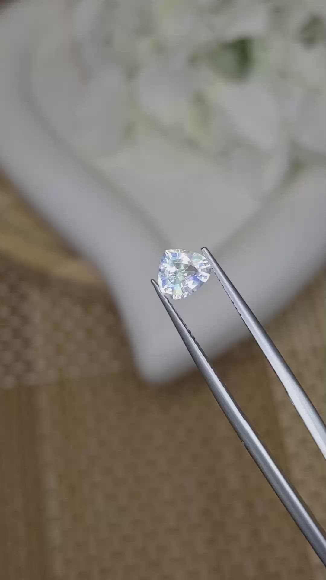 0.68 Ct. Rainbow Moonstone from Ceylon (Sri Lanka) Size Video