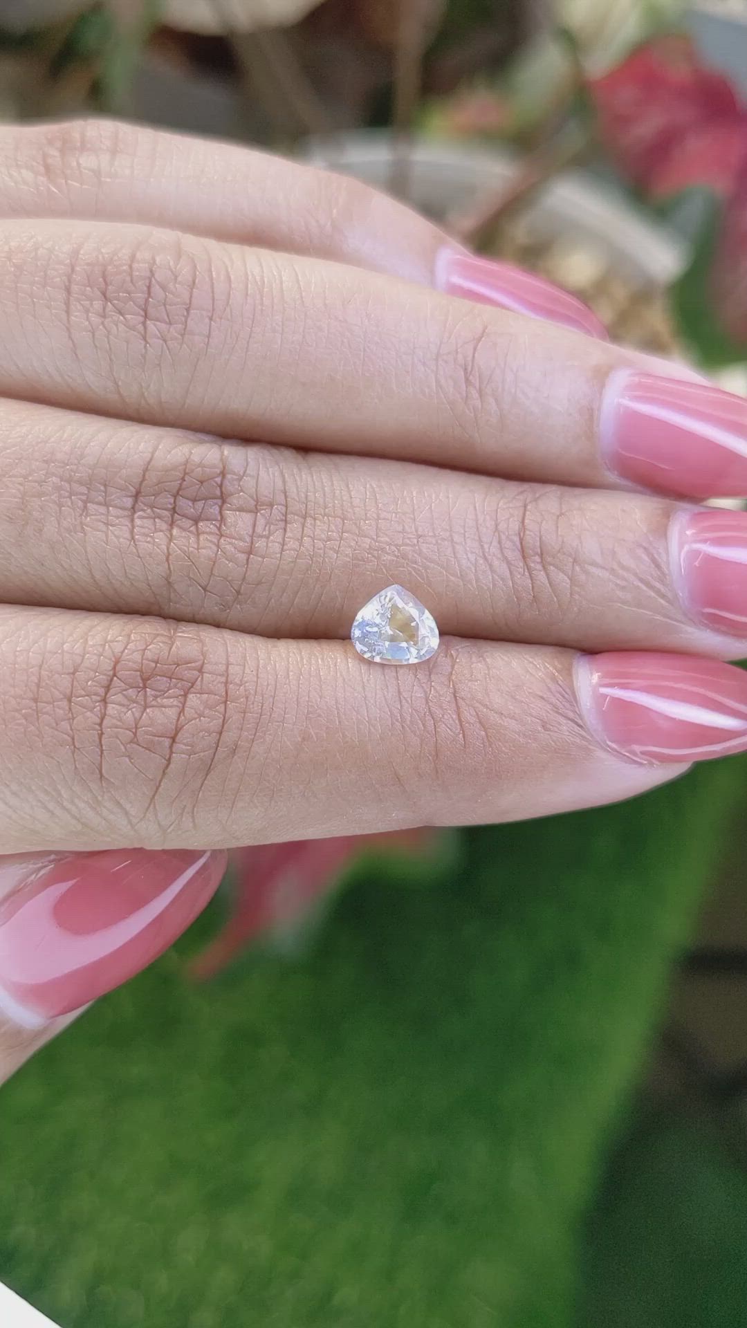 0.68 Ct. Rainbow Moonstone from Ceylon (Sri Lanka) Size Video