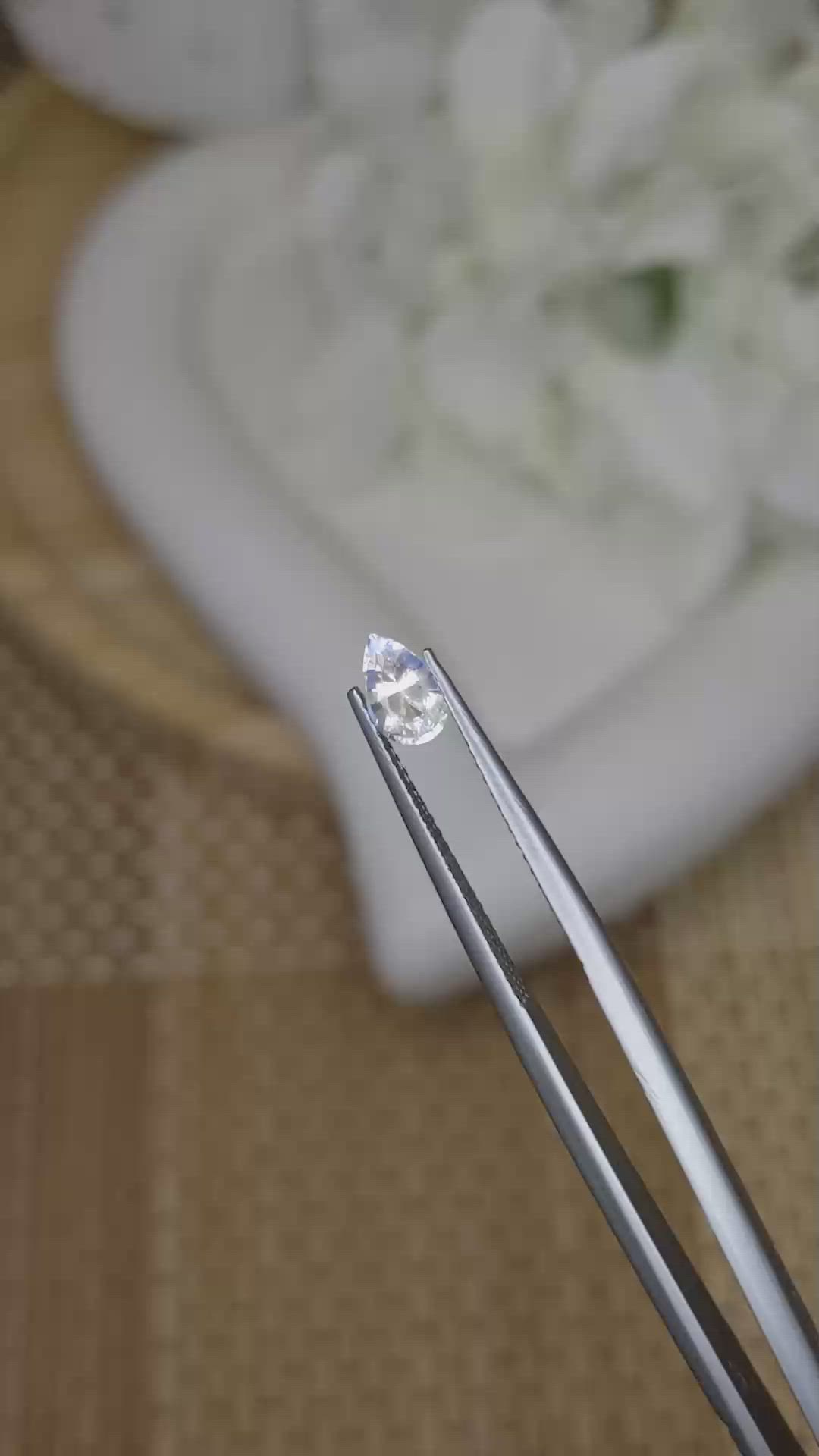 0.45 Ct. Rainbow Moonstone from Ceylon (Sri Lanka) Size Video