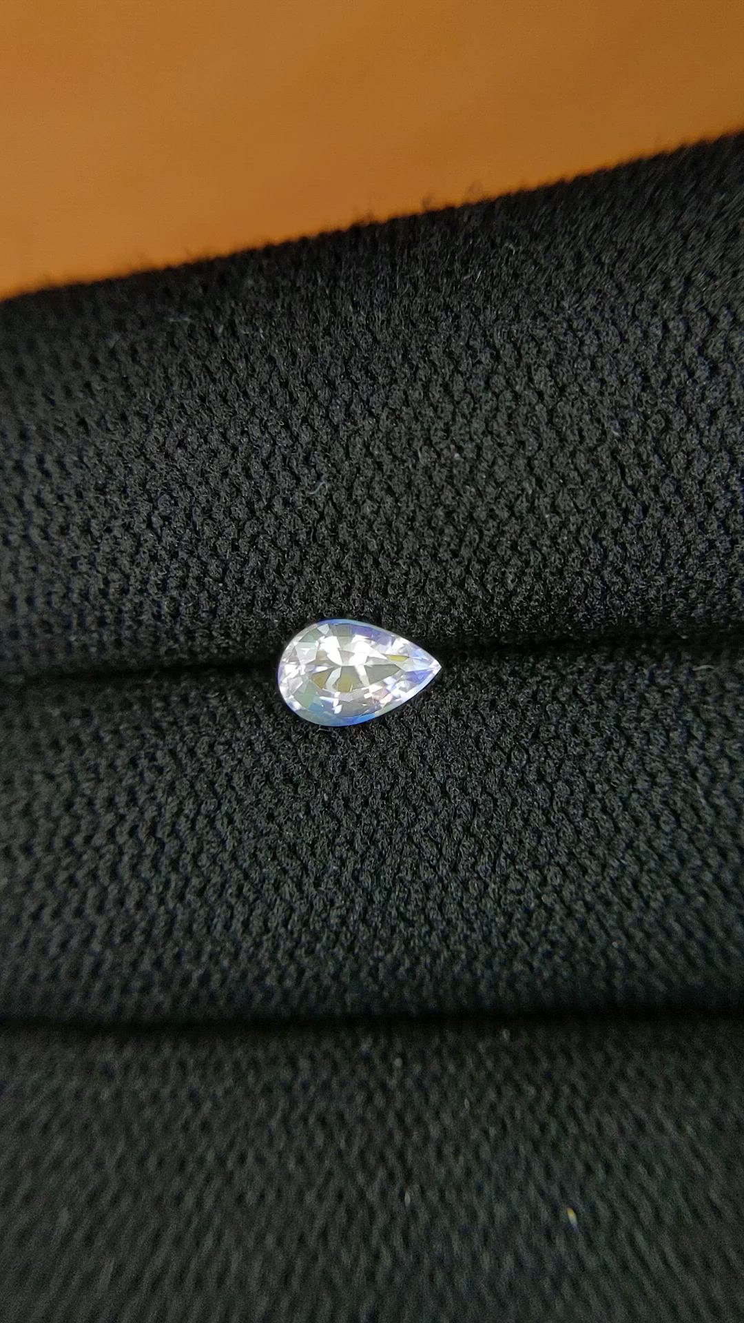 0.45 Ct. Rainbow Moonstone from Ceylon (Sri Lanka) Size Video