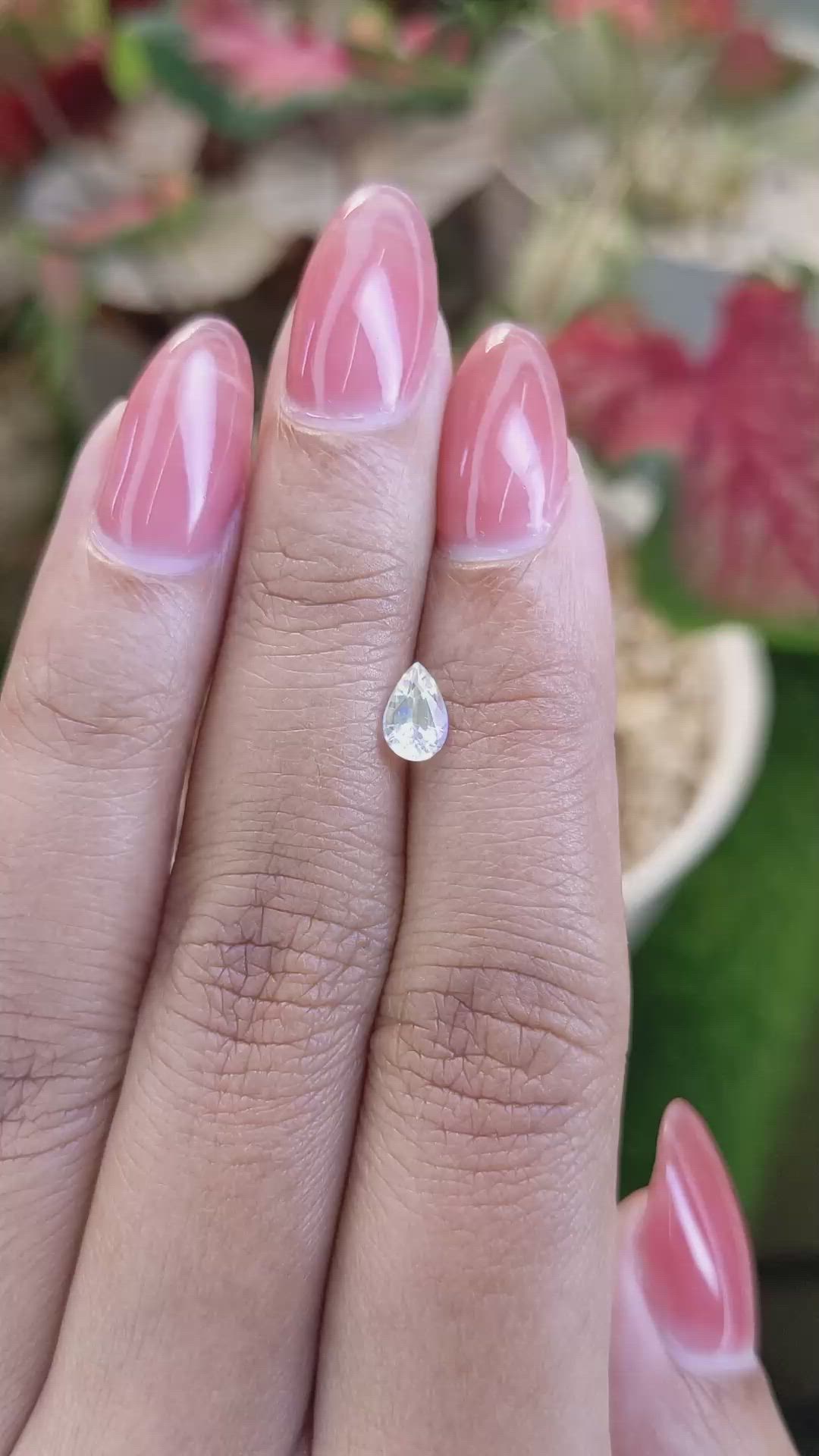 0.45 Ct. Rainbow Moonstone from Ceylon (Sri Lanka) Size Video