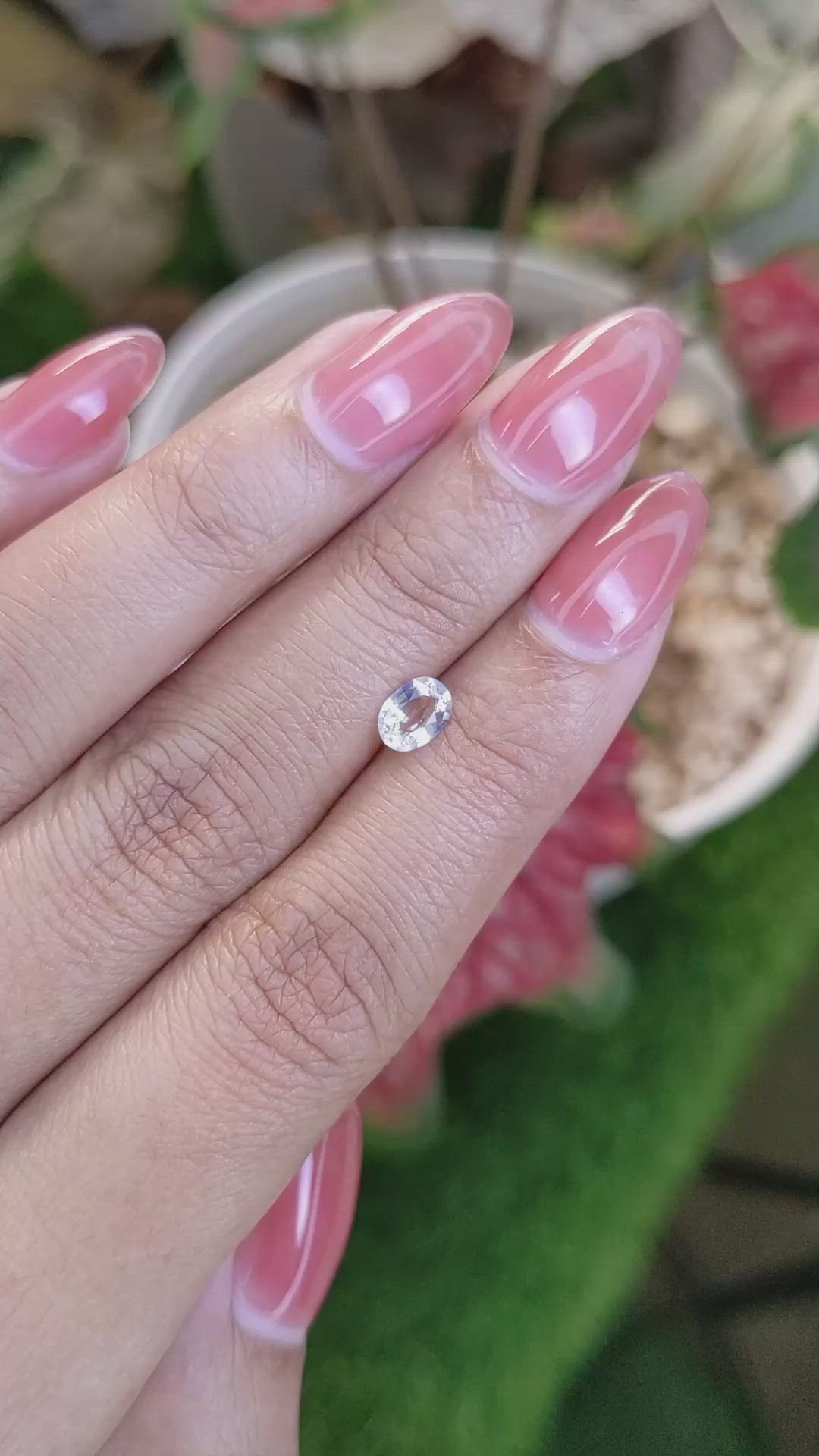 0.43 Ct. Rainbow Moonstone from Ceylon (Sri Lanka) Size Video